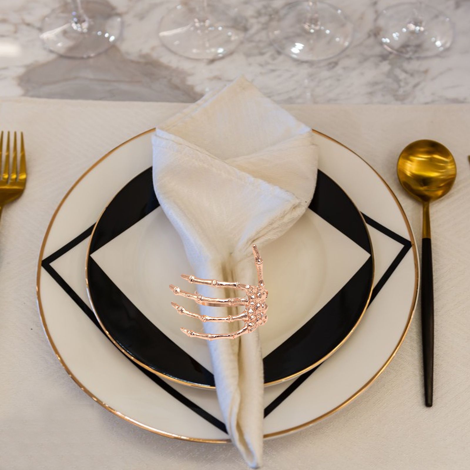 Wine Tableware Halloween Napkin Buckle Ghost Hand Napkin Ring Alloy Napkin view 5