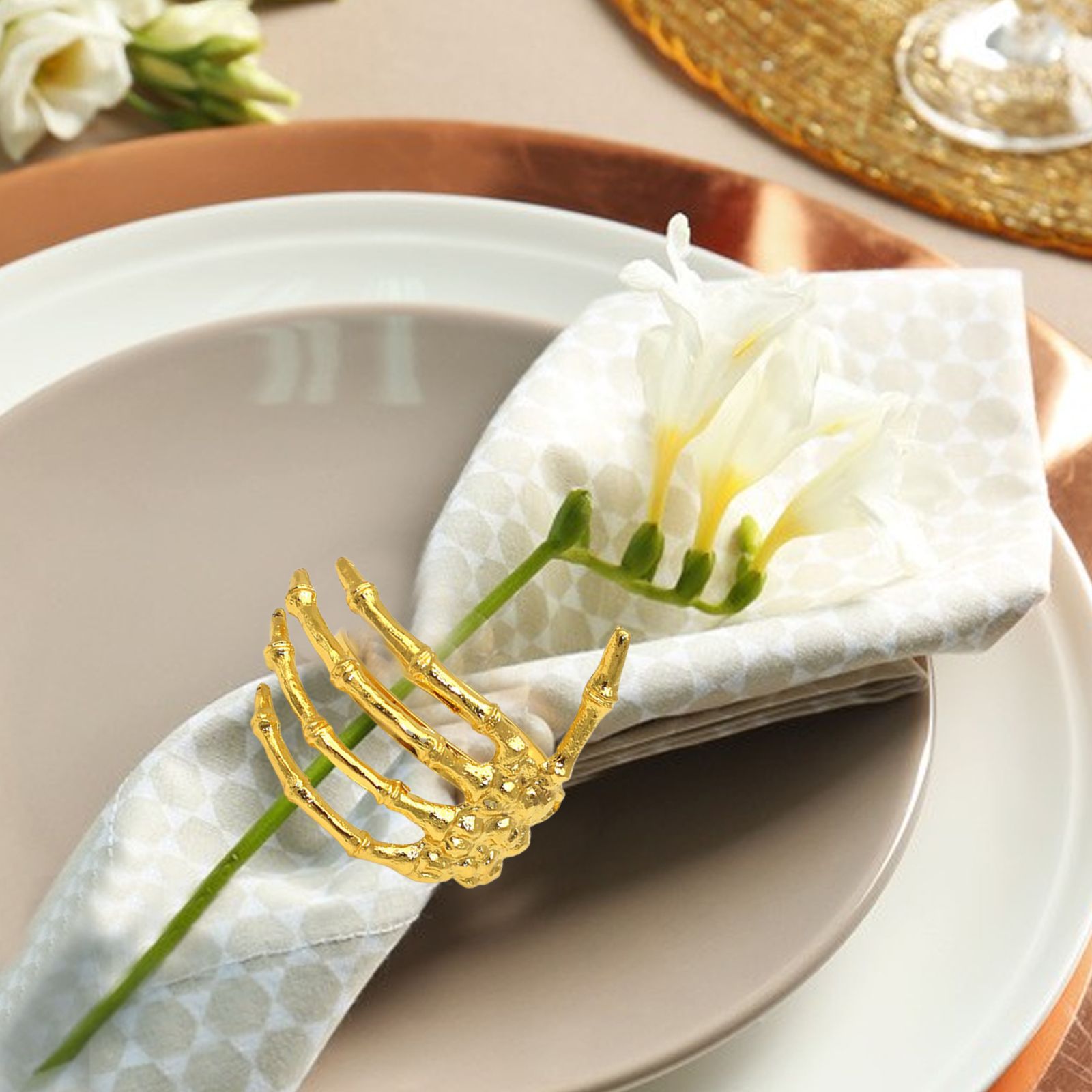 Wine Tableware Halloween Napkin Buckle Ghost Hand Napkin Ring Alloy Napkin view 6