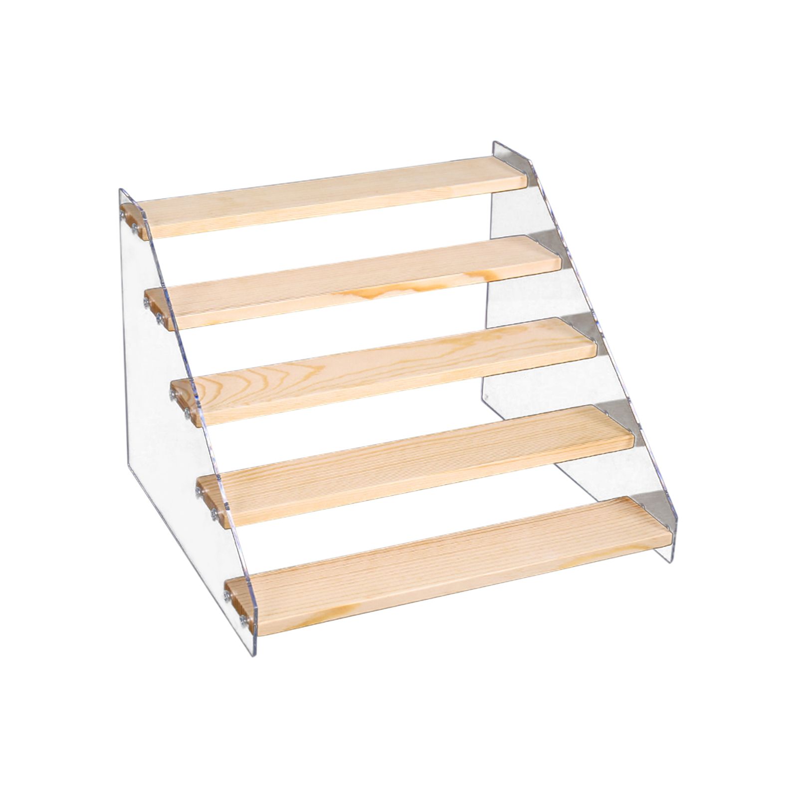 Wooden Ladder Display Shelf Countertop Cabinets Organizer Rack for Toy