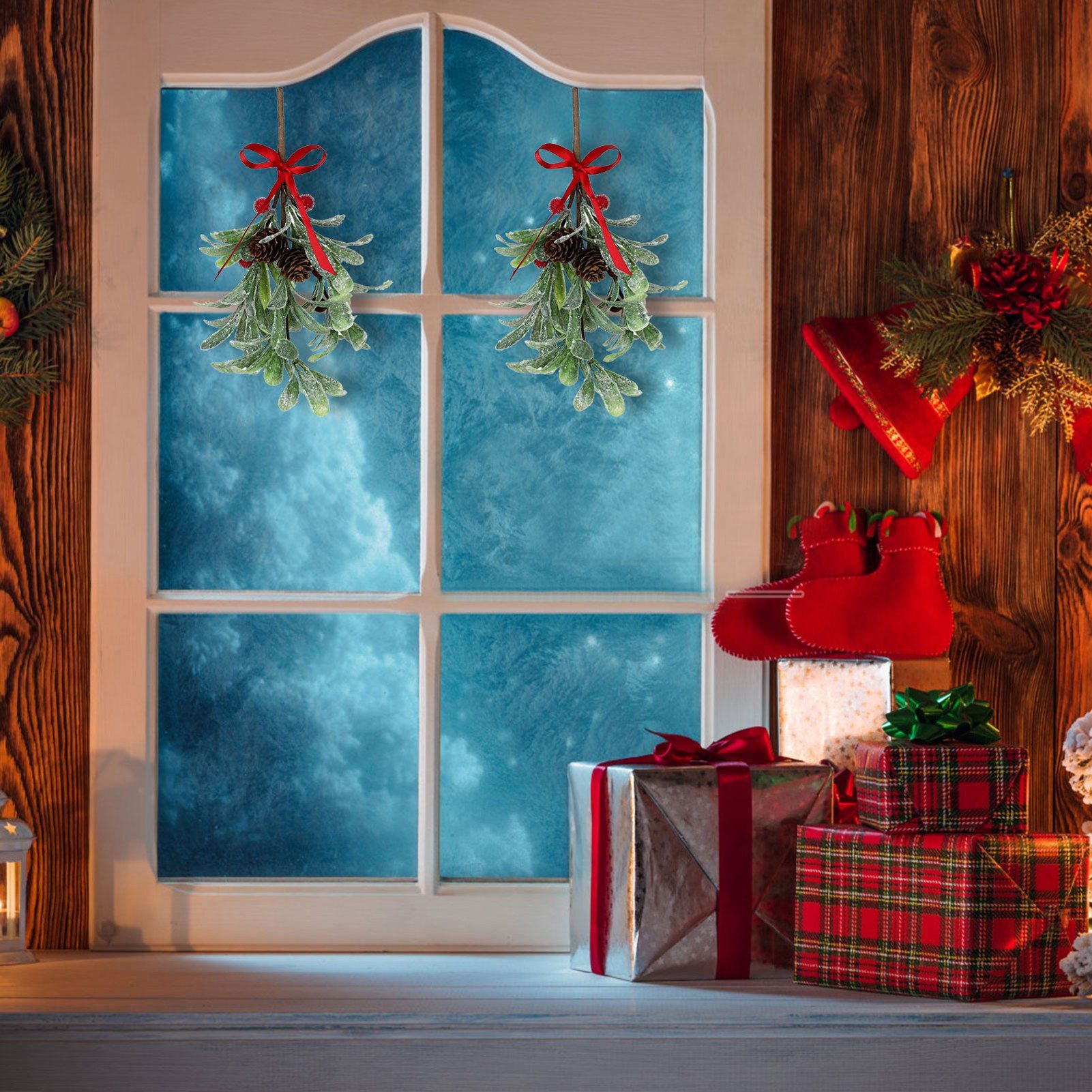 Artificial Mistletoe Leaves Christmas Decoration view 7