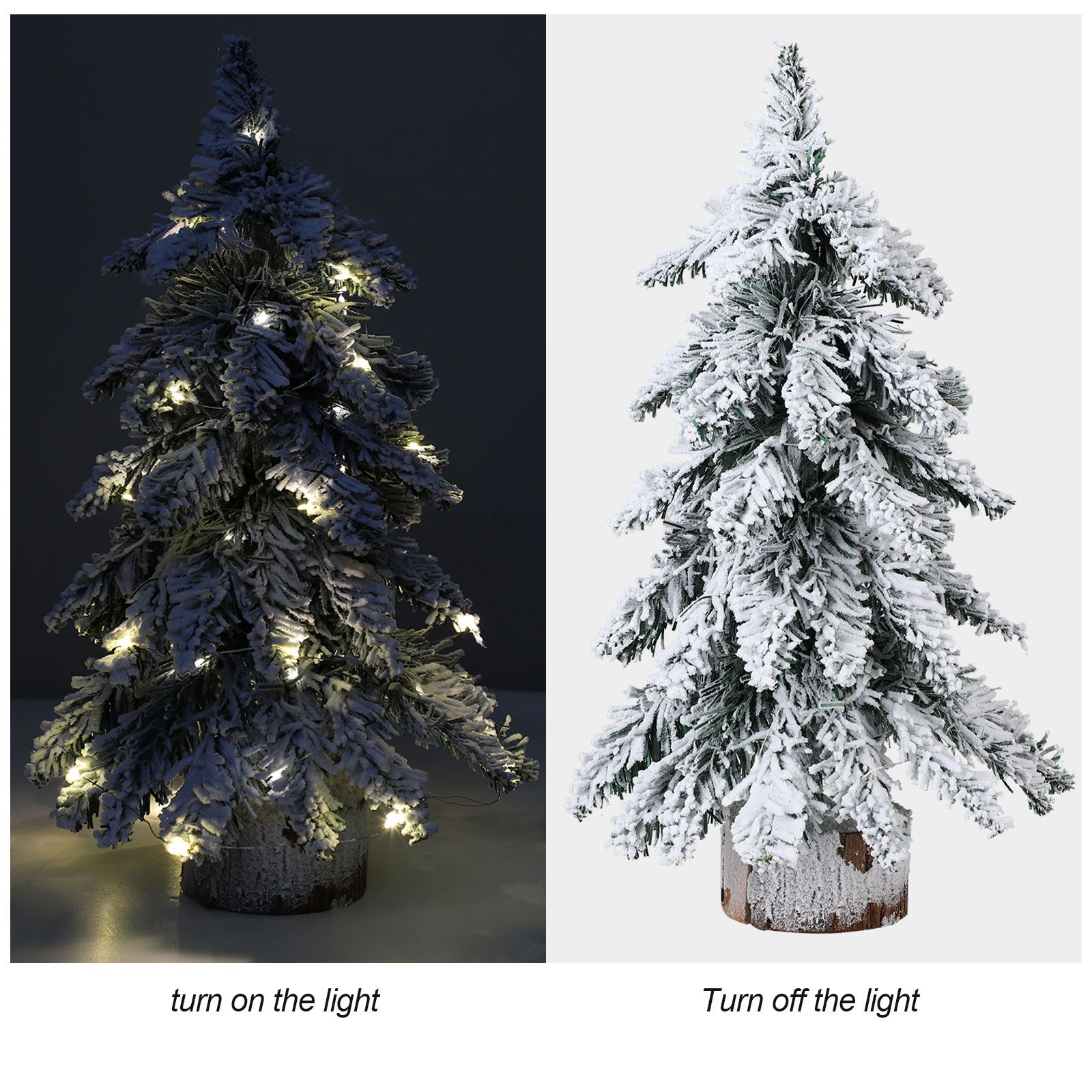 45cm Flocking Christmas Tree with Lights PVC Mini Christmas Tree Artificial view 6