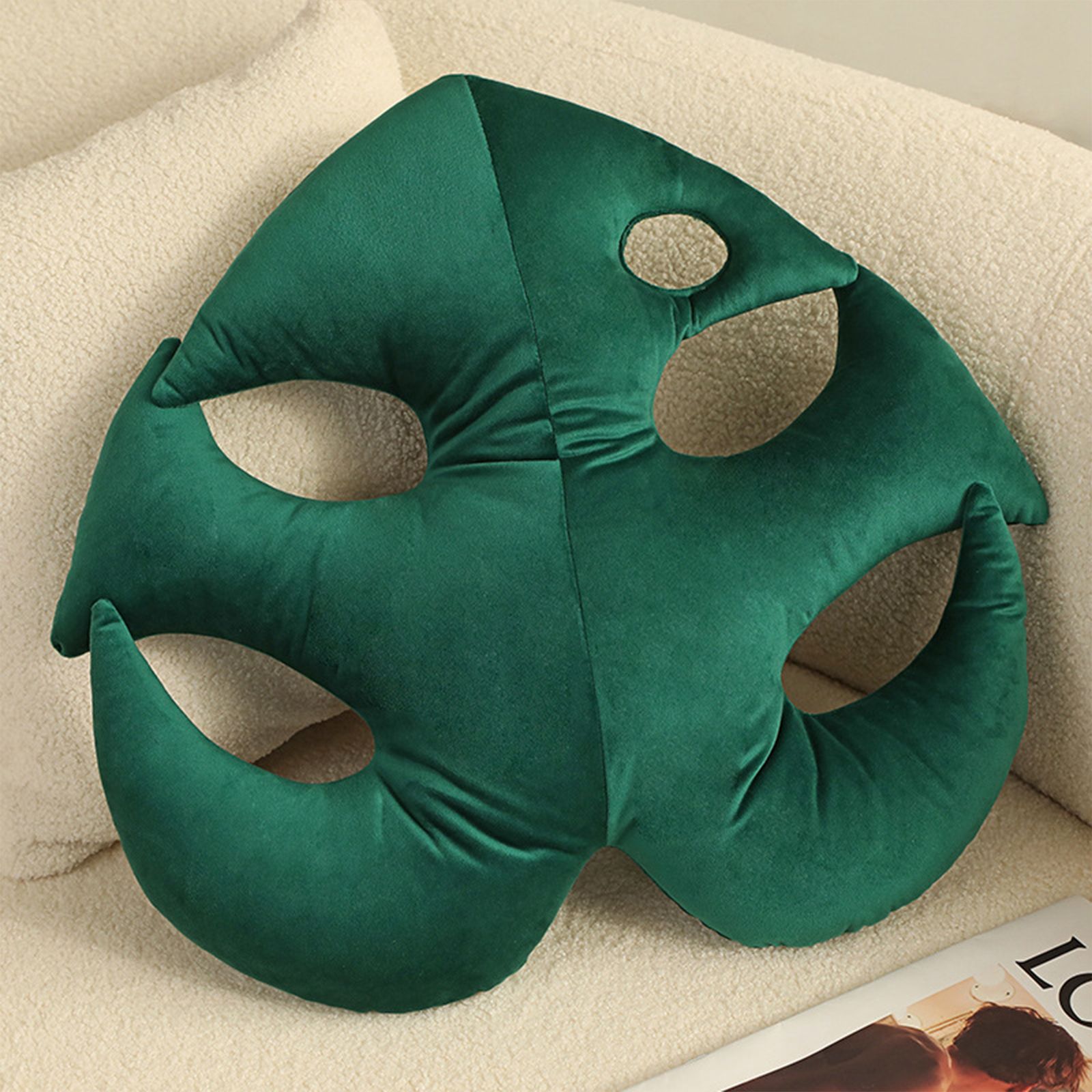 Turtle Back Bamboo Sofa Pillow Cushion Leaf Shaped Throw Pillow view 4
