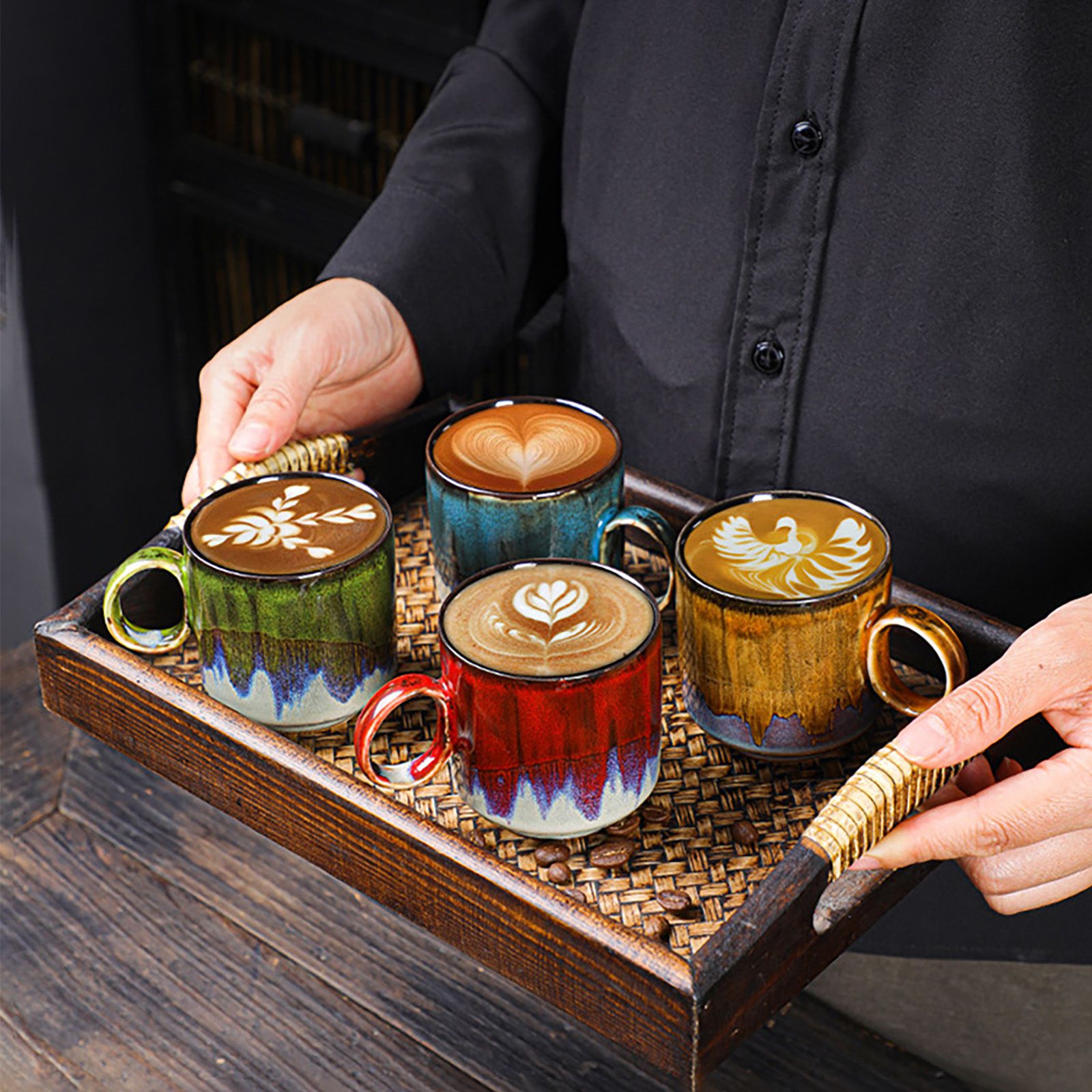 Ceramic Kiln Glaze Coffee Mug Large Capacity Large Handle Coffee Cup for Home view 8