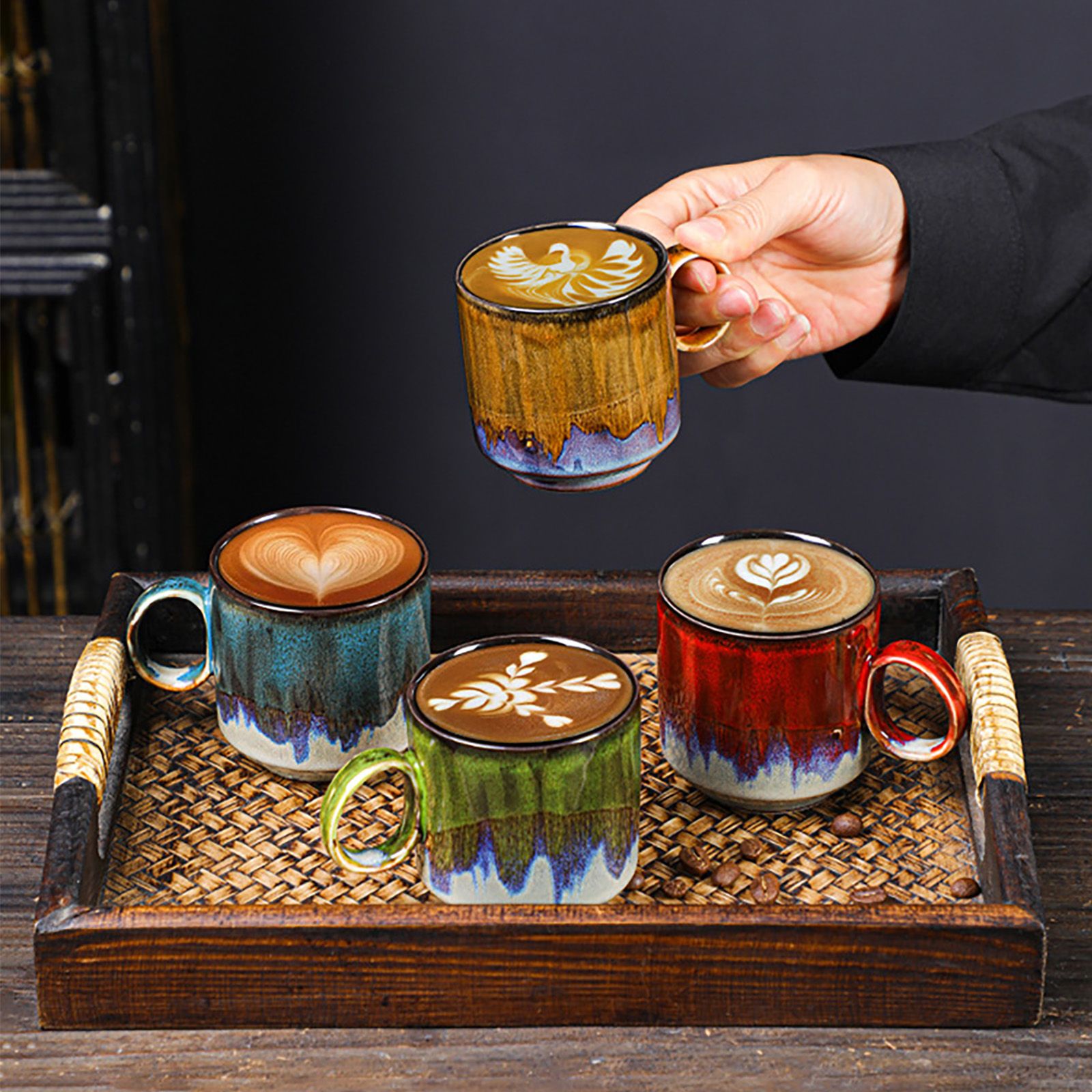 Ceramic Kiln Glaze Coffee Mug Large Capacity Large Handle Coffee Cup for Home view 9