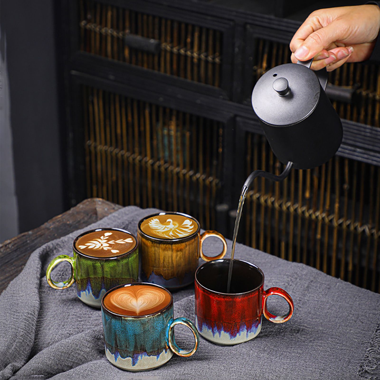Ceramic Kiln Glaze Coffee Mug Large Capacity Large Handle Coffee Cup for Home view 11