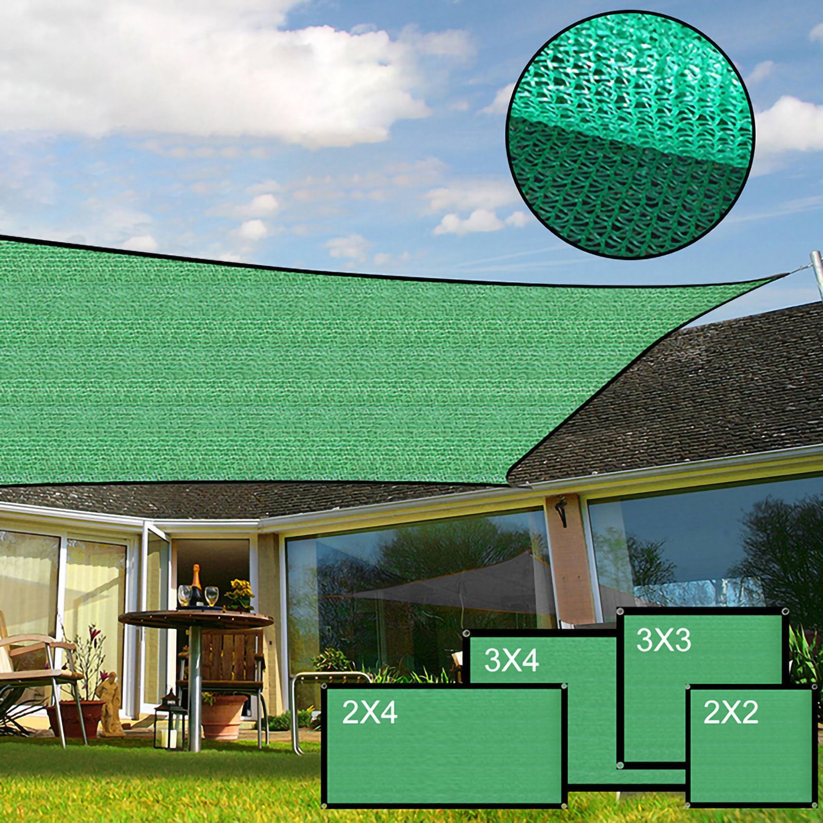 Sun Shade Sail Breathable Farbic Canopy Awning Shelter Rectangle UV Block view 3