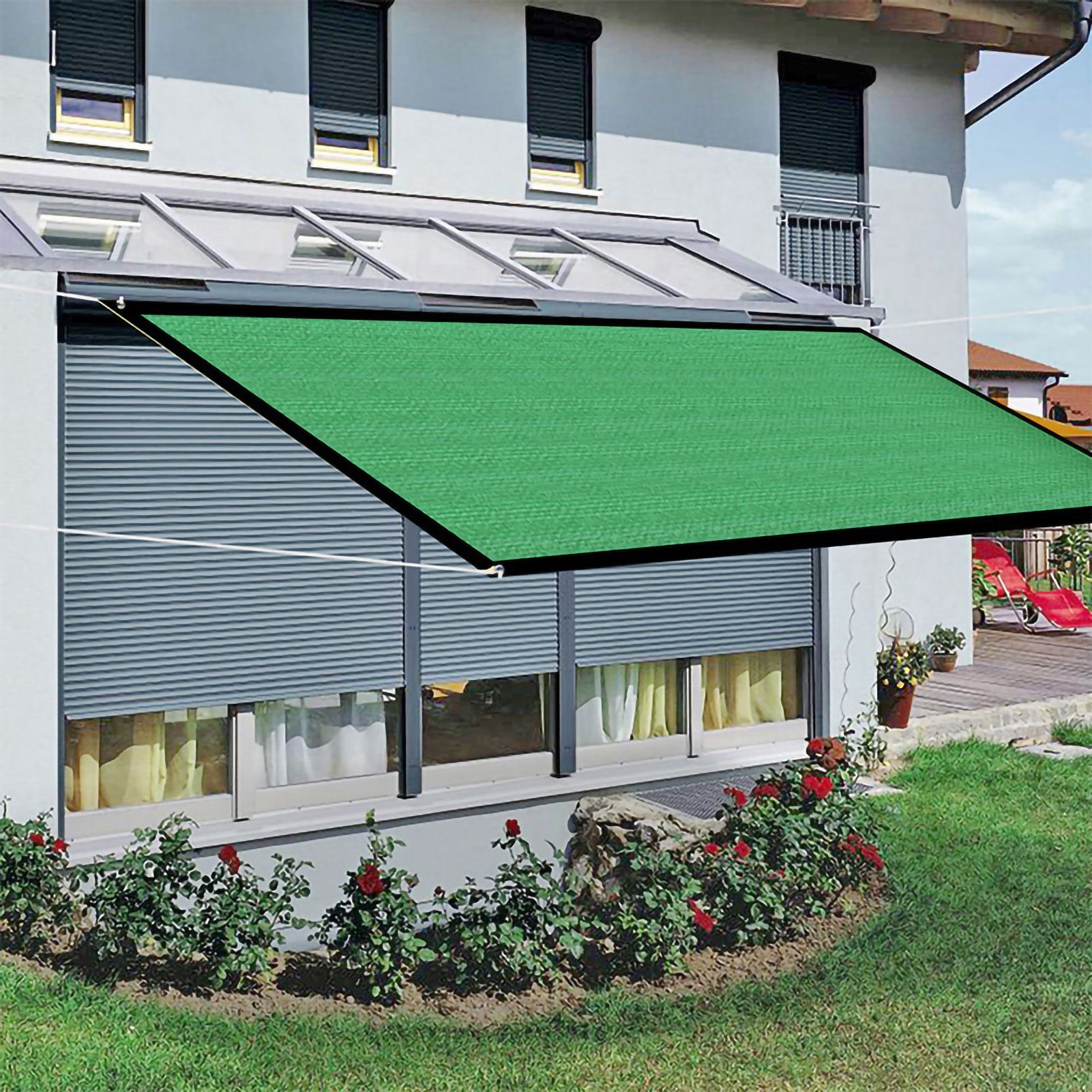 Sun Shade Sail Breathable Farbic Canopy Awning Shelter Rectangle UV Block view 4