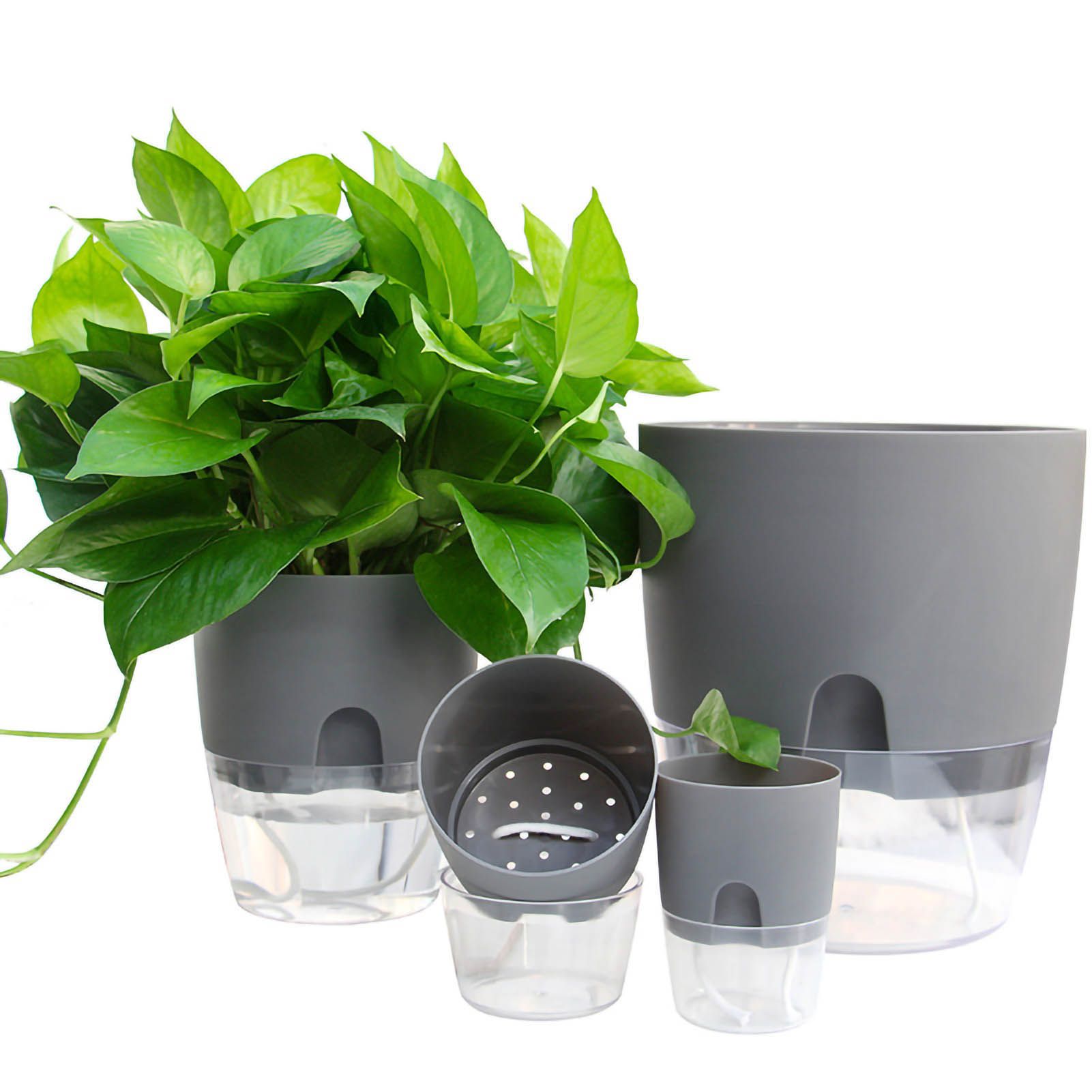Self Watering Planter Cotton Rope Plastic Decorative Planting Pot for Indoor view 3