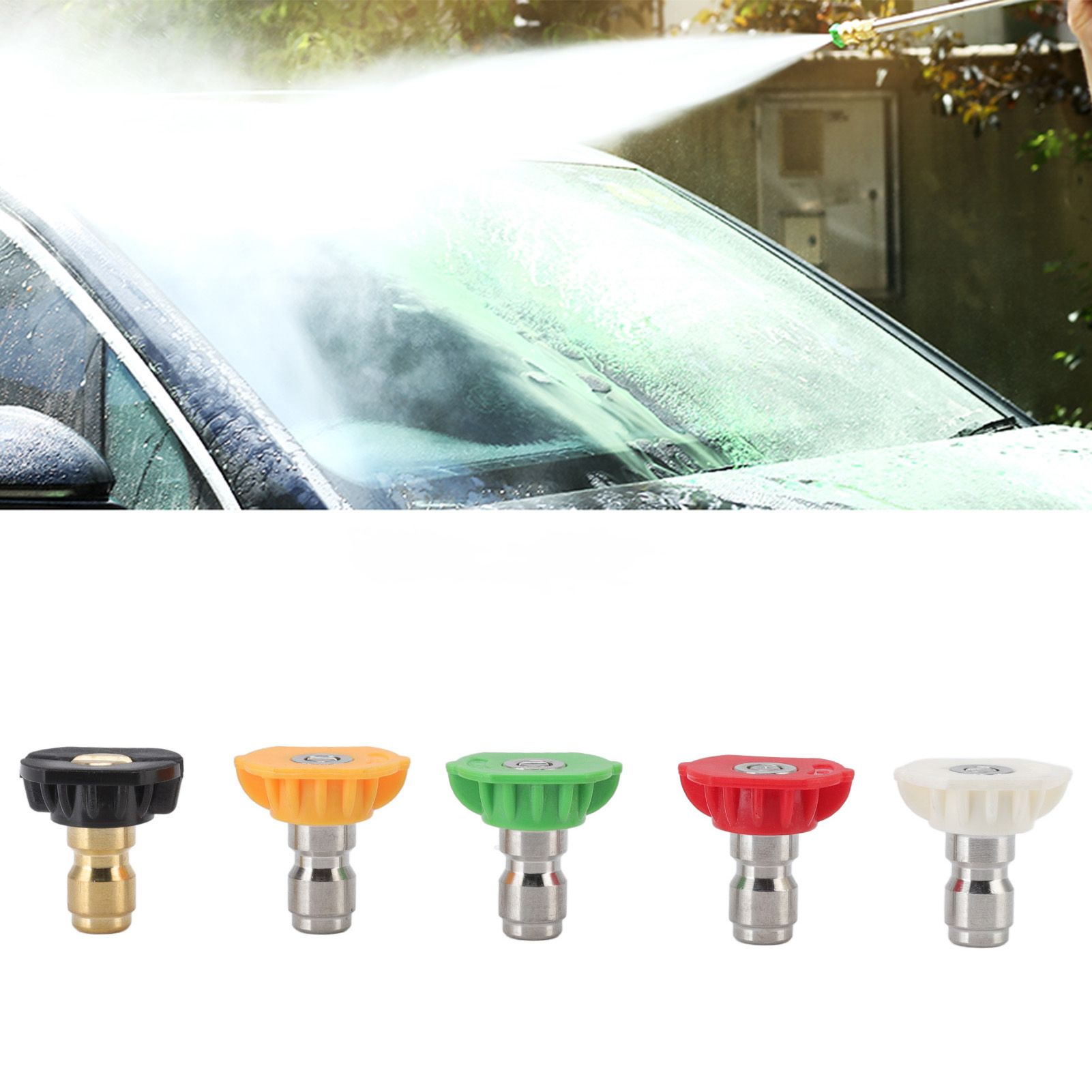 5PCS Pressure Washer Nozzle Big Fan Shape Power Washer Nozzle Tips Rinse Jet view 12