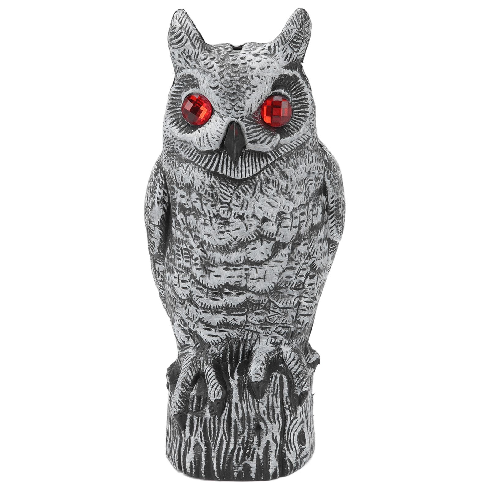 Solar Powered Owl Glowing Eyes Lifelike Appearance Waterproof Sun Resistant