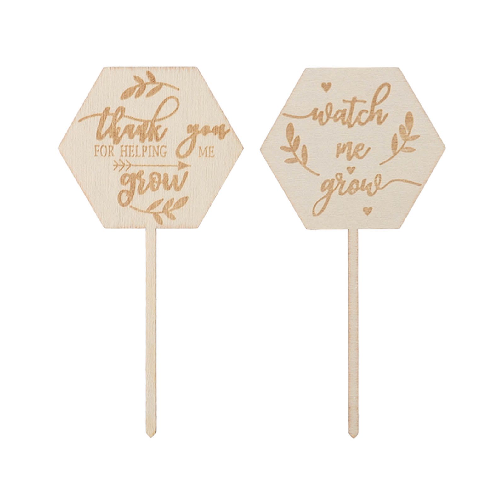 36pcs Watch Me Grow Succulent Tags Safe Eco Friendly Wooden Hexagonal view 15