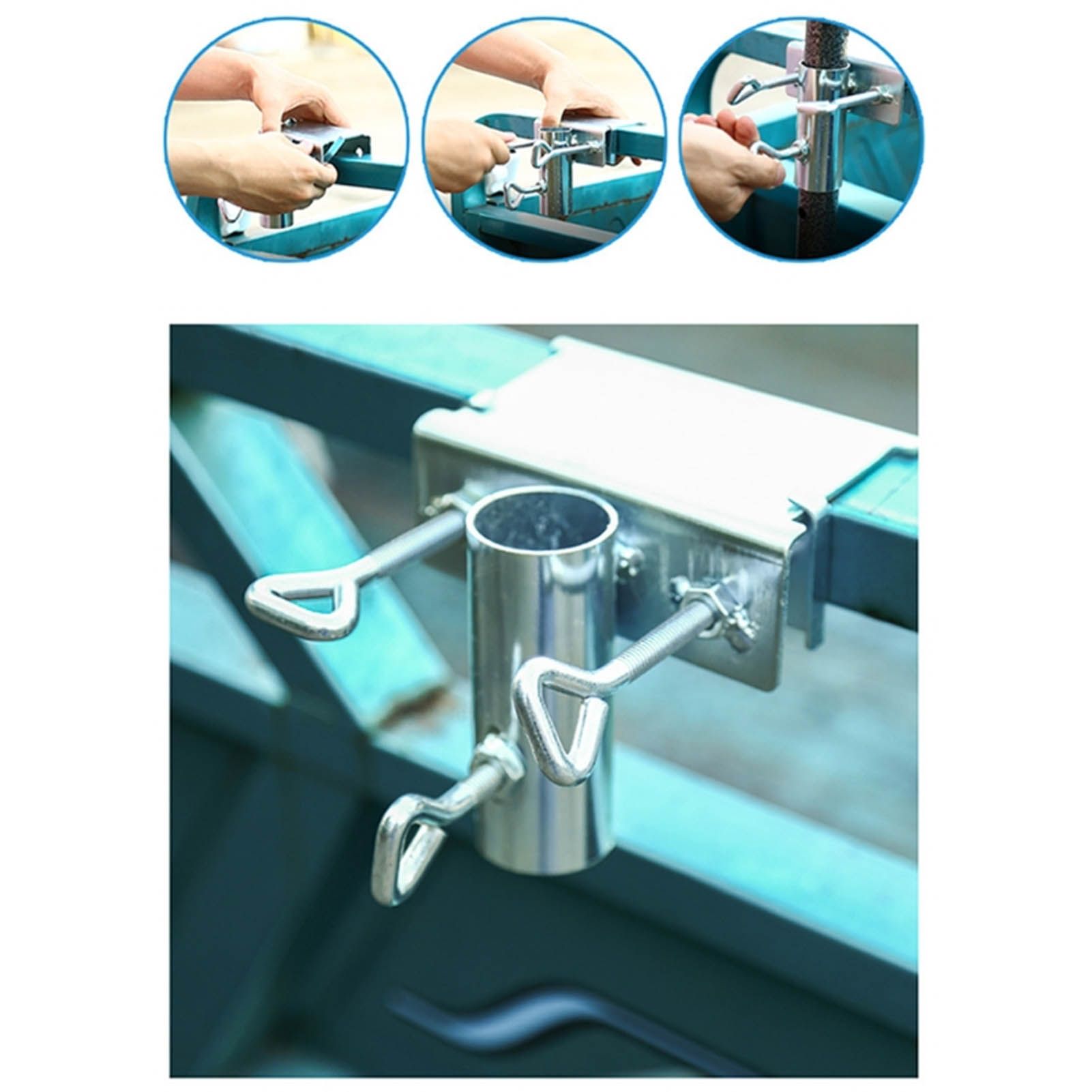 Sun Umbrella Mounting Clip Iron Parasol Fixing Clip Clamp Truck Umbrella Stand view 12