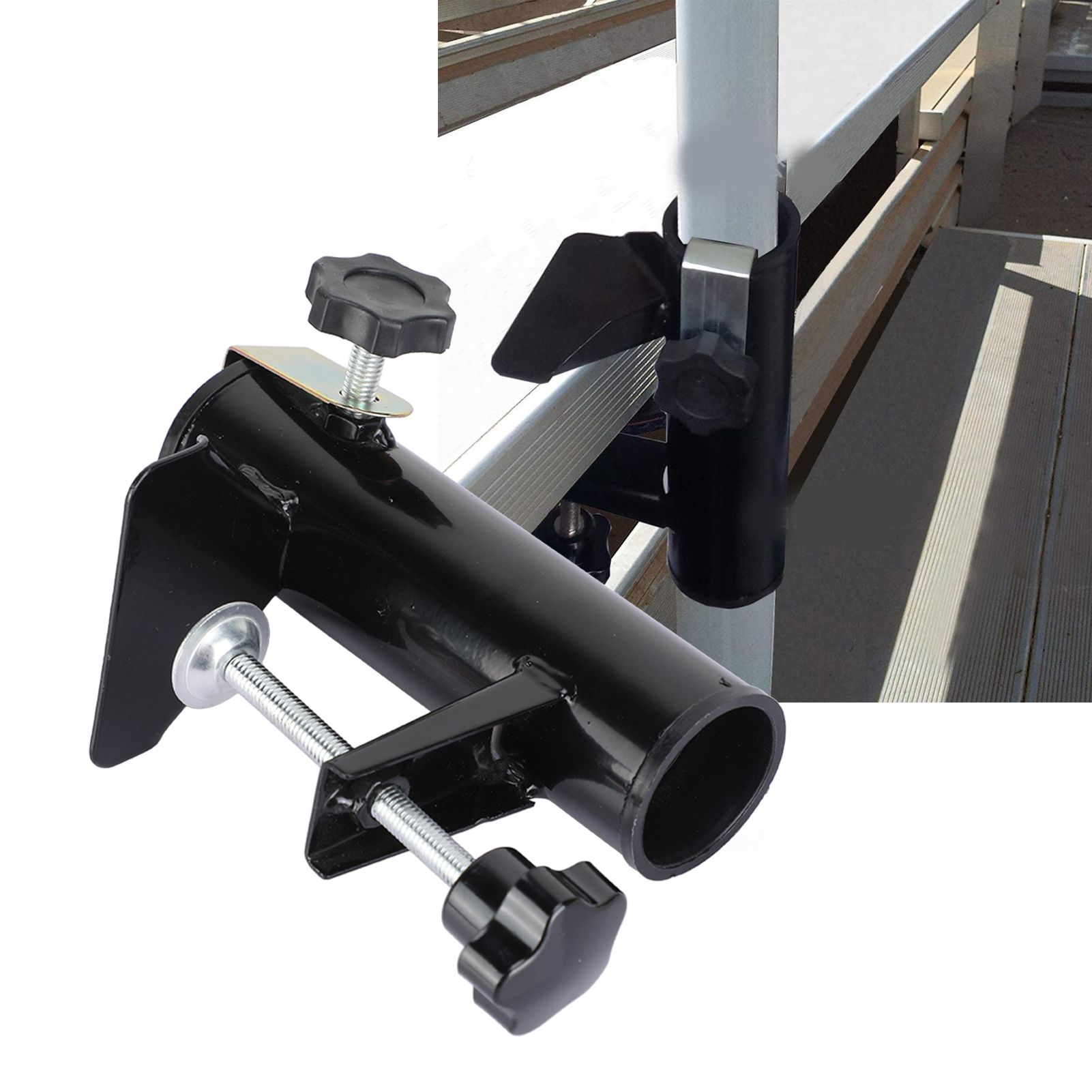 Umbrella Clamp Steel Outdoor Stable Umbrella Clip for Garden Yard Fishing Rod view 11