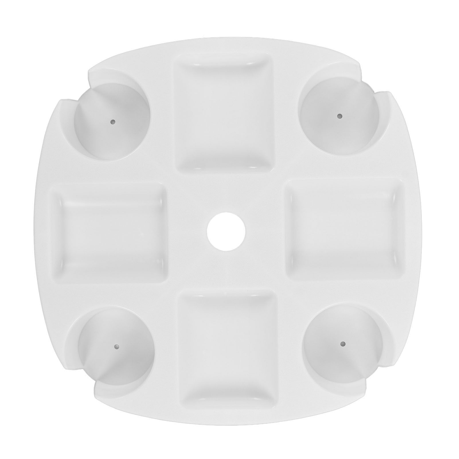 Beach Umbrella Table Tray White Round Umbrella Tray with 4 Cup Holder for view 2