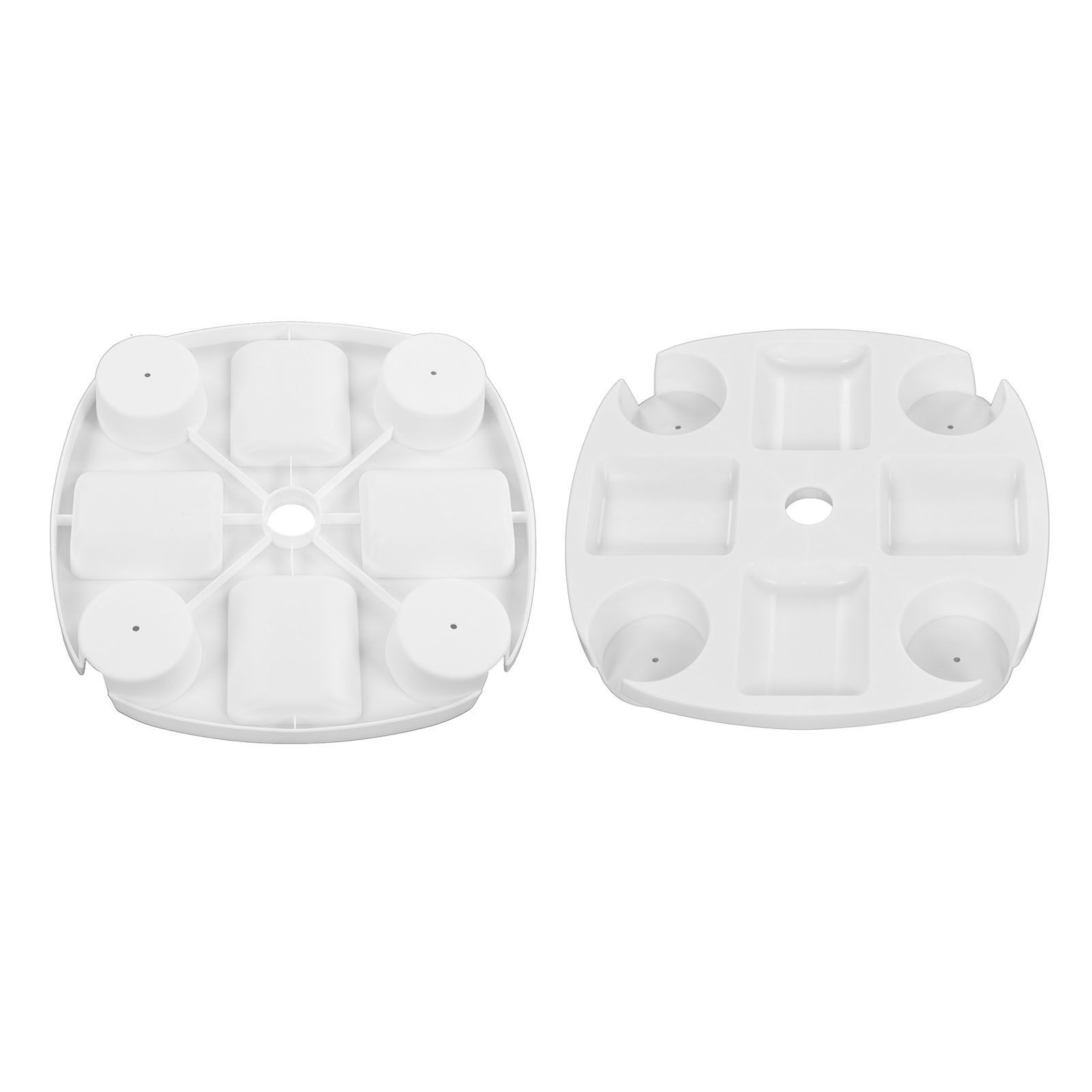 Beach Umbrella Table Tray White Round Umbrella Tray with 4 Cup Holder for view 3