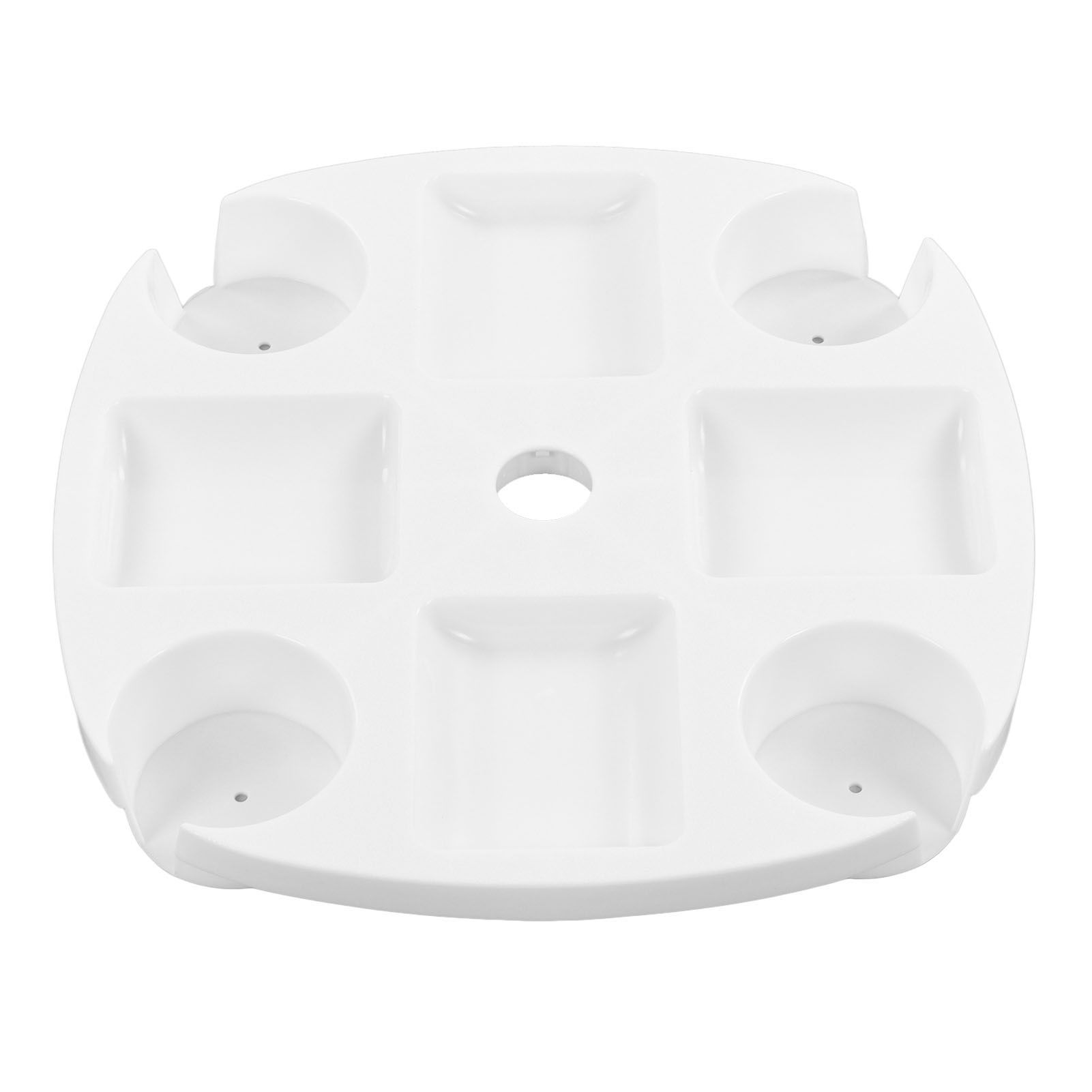 Beach Umbrella Table Tray White Round Umbrella Tray with 4 Cup Holder for view 11