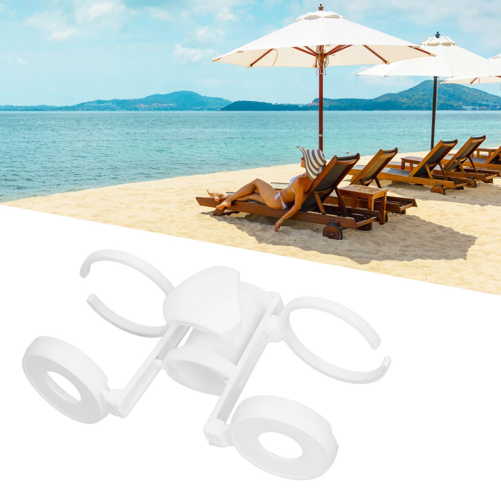 Beach Umbrella Cup Holder Lightweight Durable Sunumbrella Hanging Drink Holder view 11