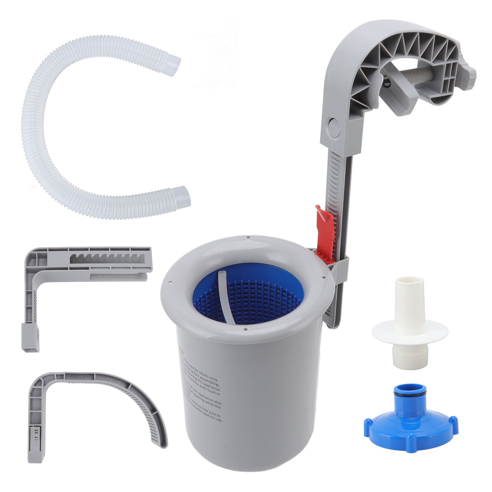Pool Surface Skimmer Plastic Gray Wall Mounted Automatic Cleaner Filter Debris — image 1