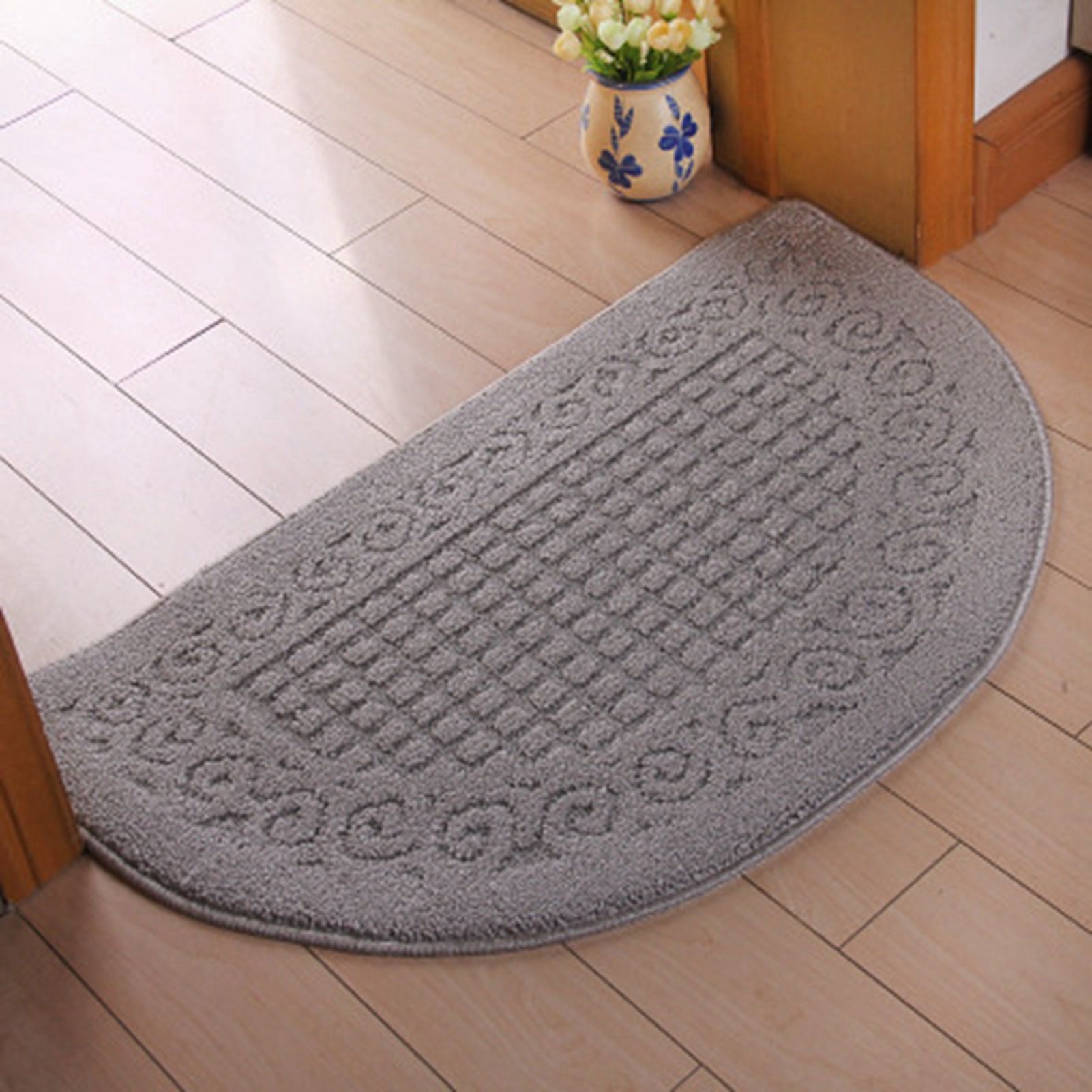 Half Circle Doormat Semicircle Floor Mat Dust Trap Polyester Fiber Strong view 3