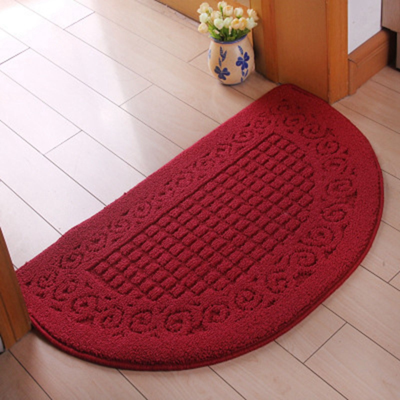 Half Circle Doormat Semicircle Floor Mat Dust Trap Polyester Fiber Strong view 3