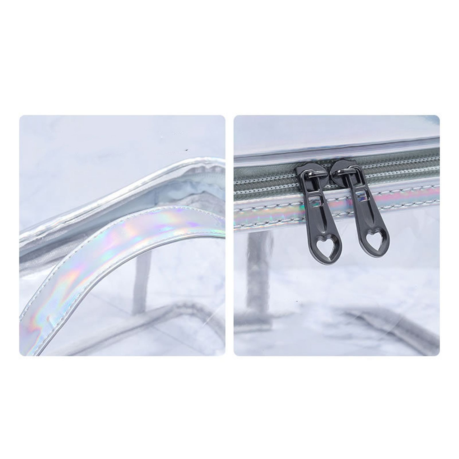 Ladies Cosmetic Bag Transparent Double Layer Waterproof High Capacity Toiletry view 2