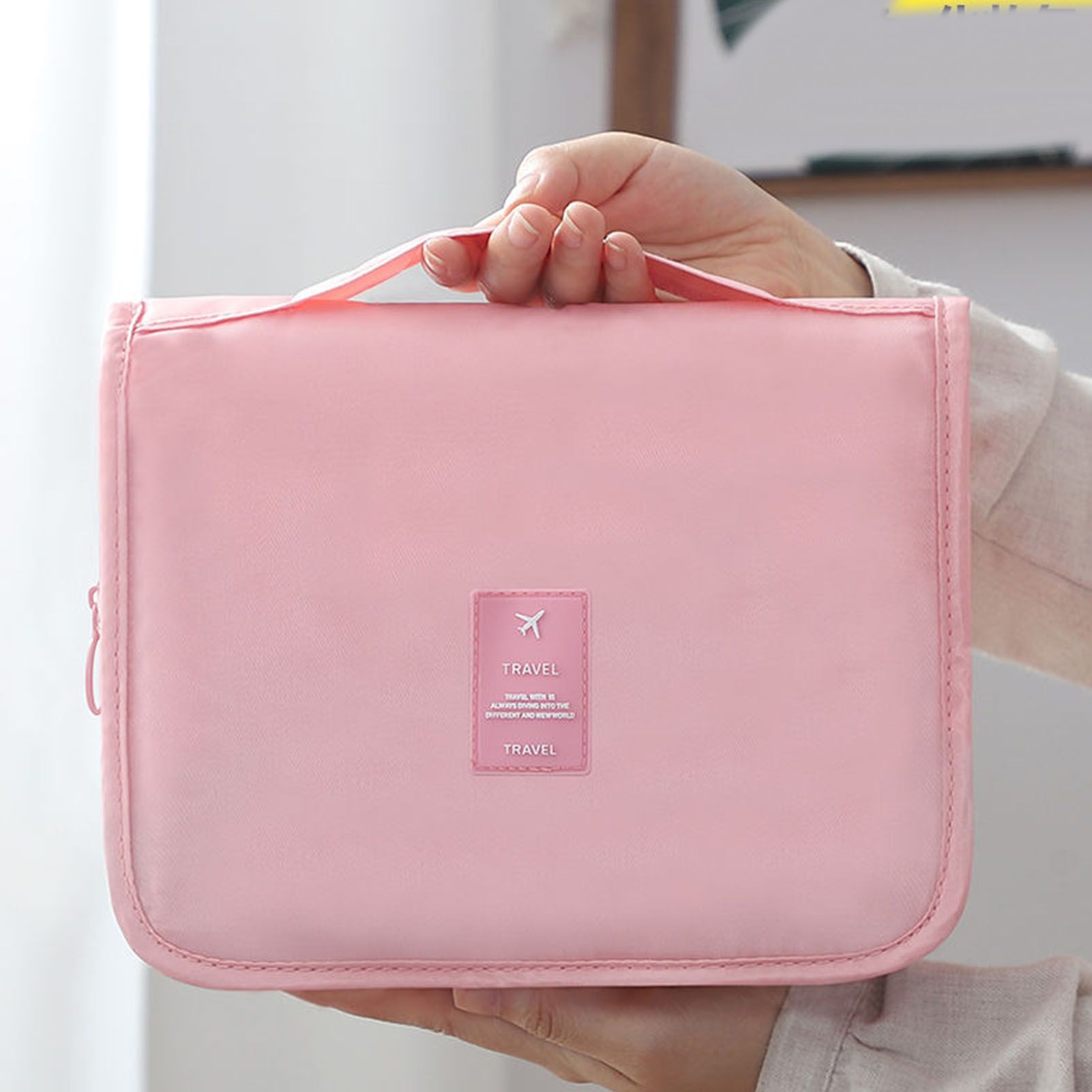 Cosmetic Bag Small Portable Makeup Bag Zippered High Capacity Toiletry Bag view 2