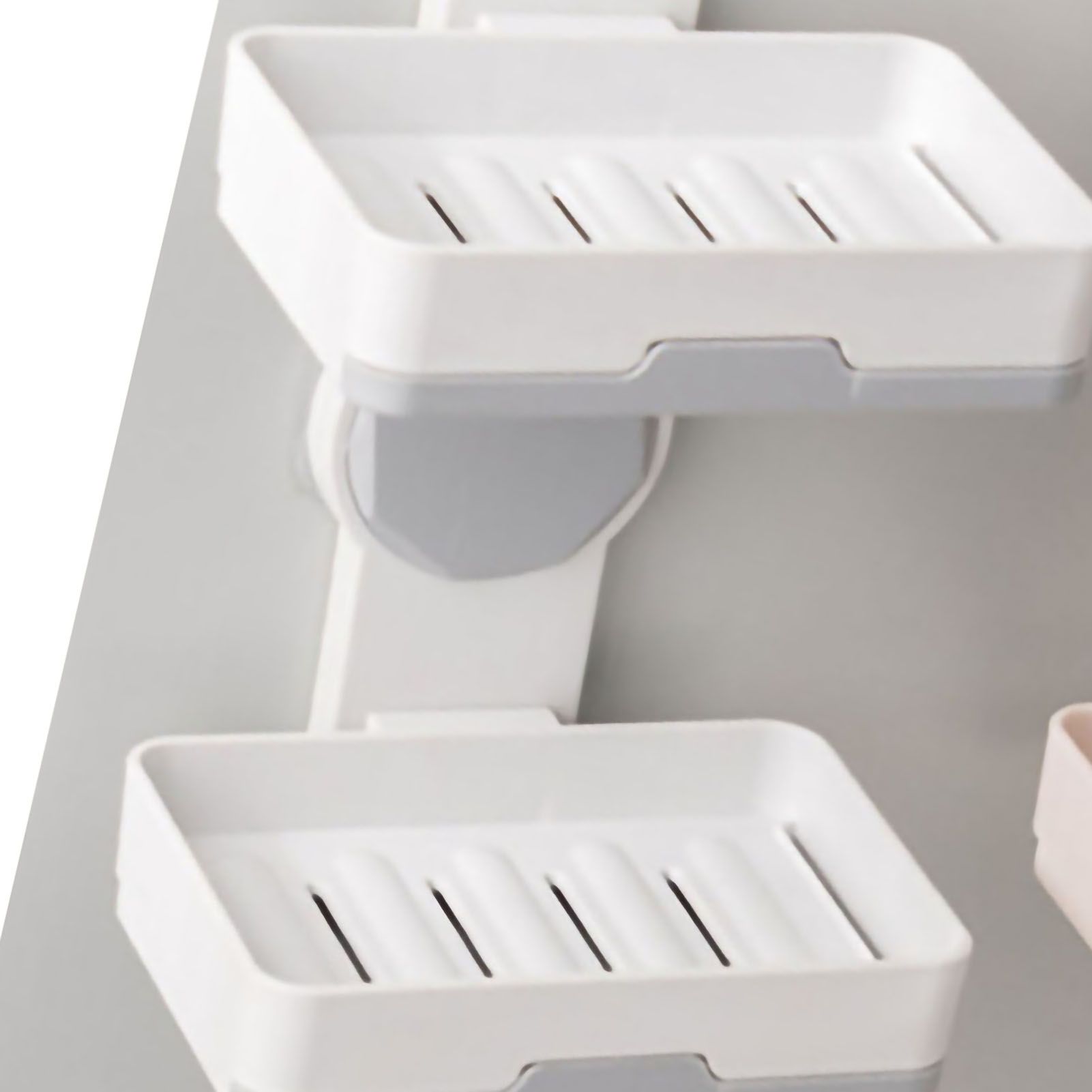 Soap Box Draining Case Holder Rack Plastic Hole Free Installation for Bathroom view 2