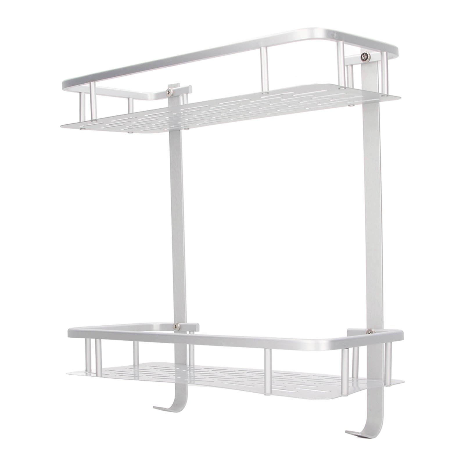 Wall Mounted Shelves Aluminum Alloy Matte Two Layers Floating Storage Shelves view 2