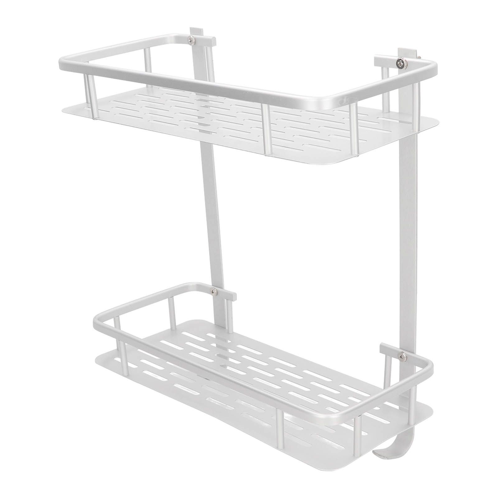 Wall Mounted Shelves Aluminum Alloy Matte Two Layers Floating Storage Shelves view 4