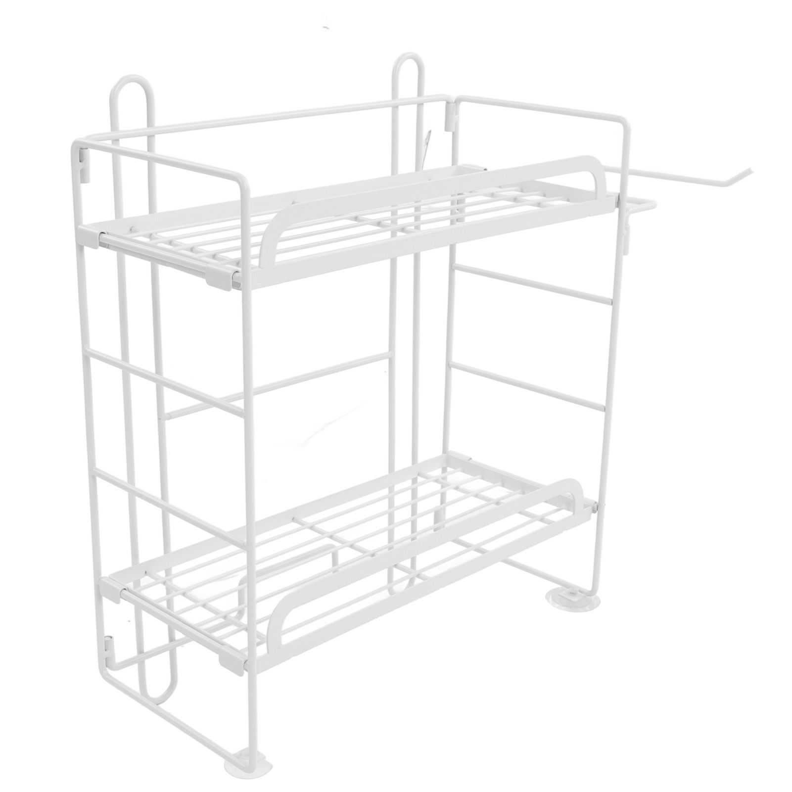Toilet Storage Shelves Iron Wall Mounted 2 Layers Foldable Grid Home view 2