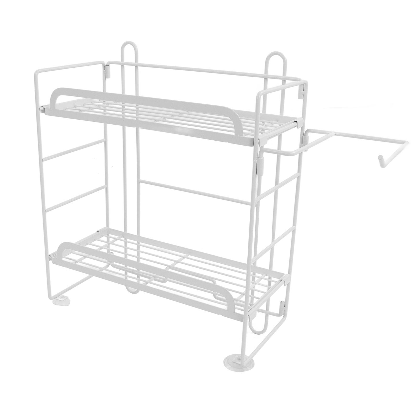 Toilet Storage Shelves Iron Wall Mounted 2 Layers Foldable Grid Home view 3