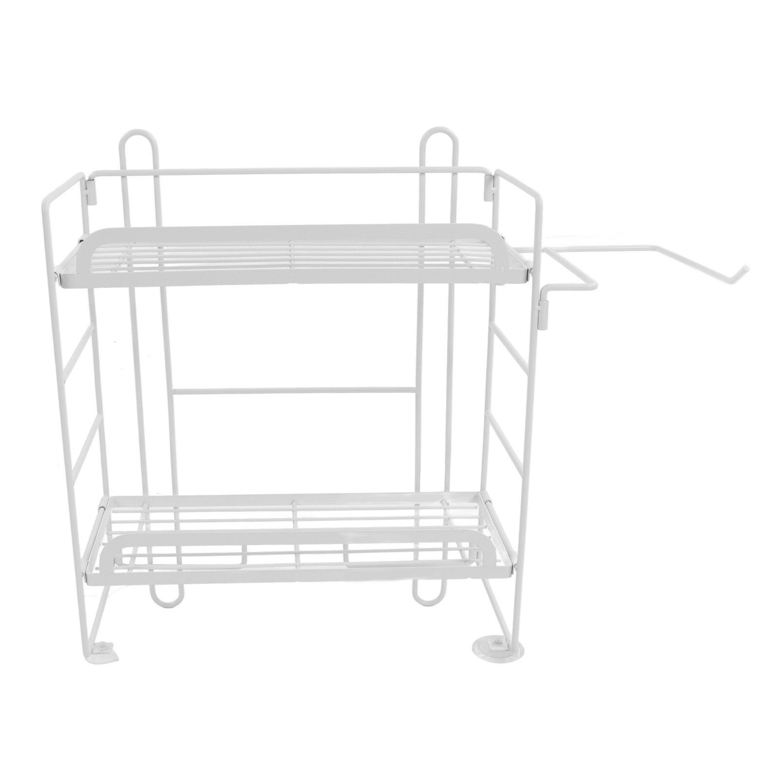 Toilet Storage Shelves Iron Wall Mounted 2 Layers Foldable Grid Home view 4