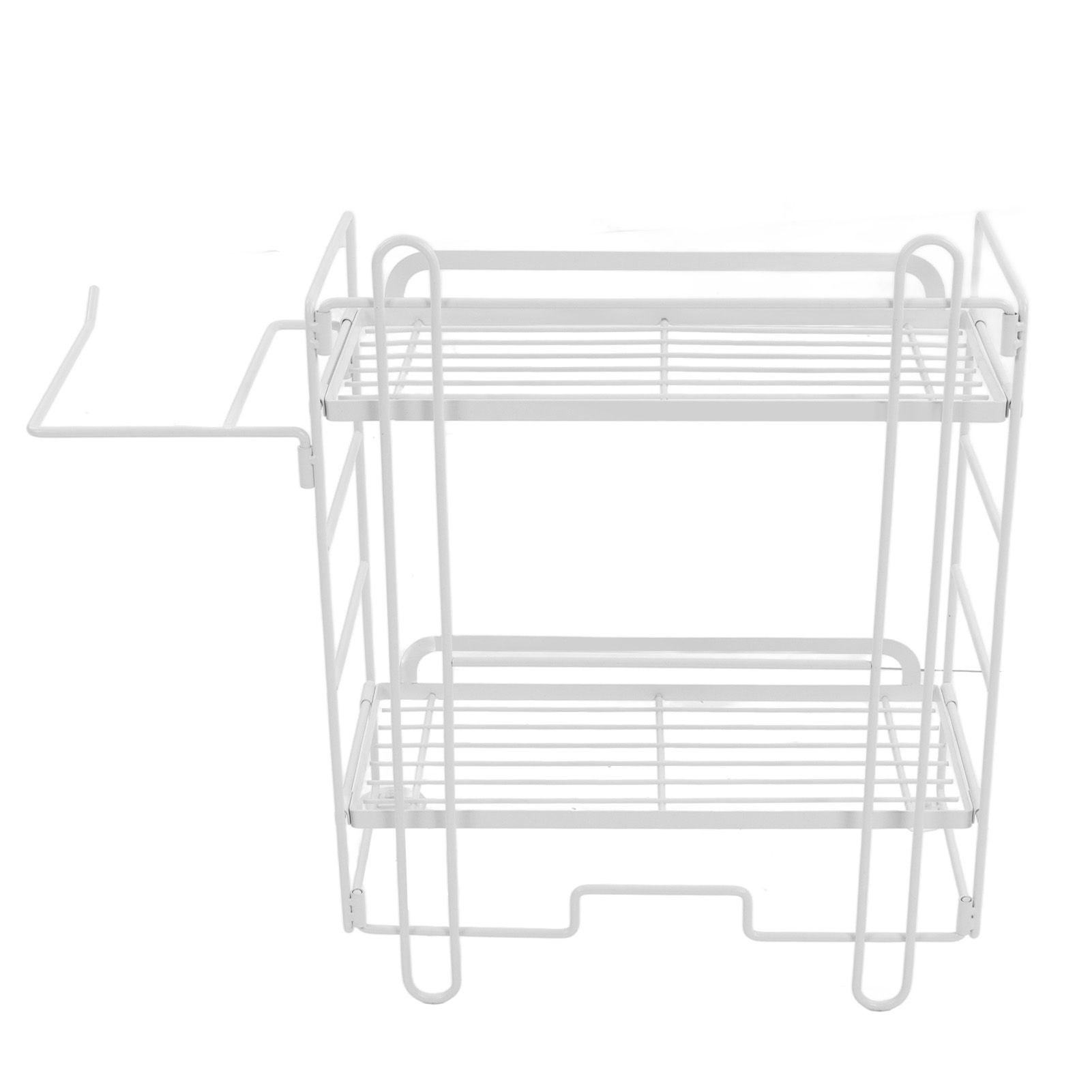 Toilet Storage Shelves Iron Wall Mounted 2 Layers Foldable Grid Home view 5