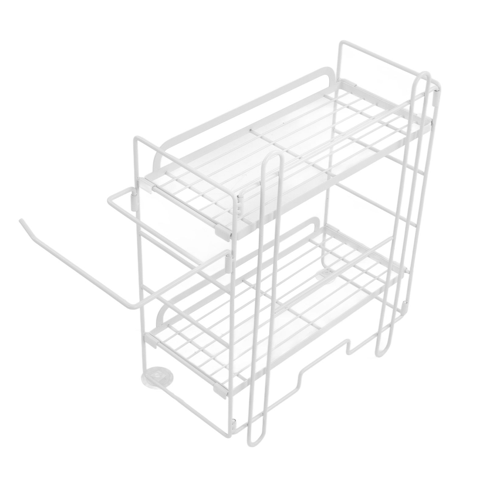 Toilet Storage Shelves Iron Wall Mounted 2 Layers Foldable Grid Home view 6