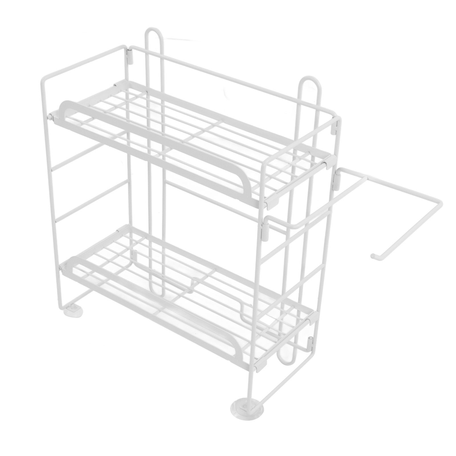 Toilet Storage Shelves Iron Wall Mounted 2 Layers Foldable Grid Home view 9