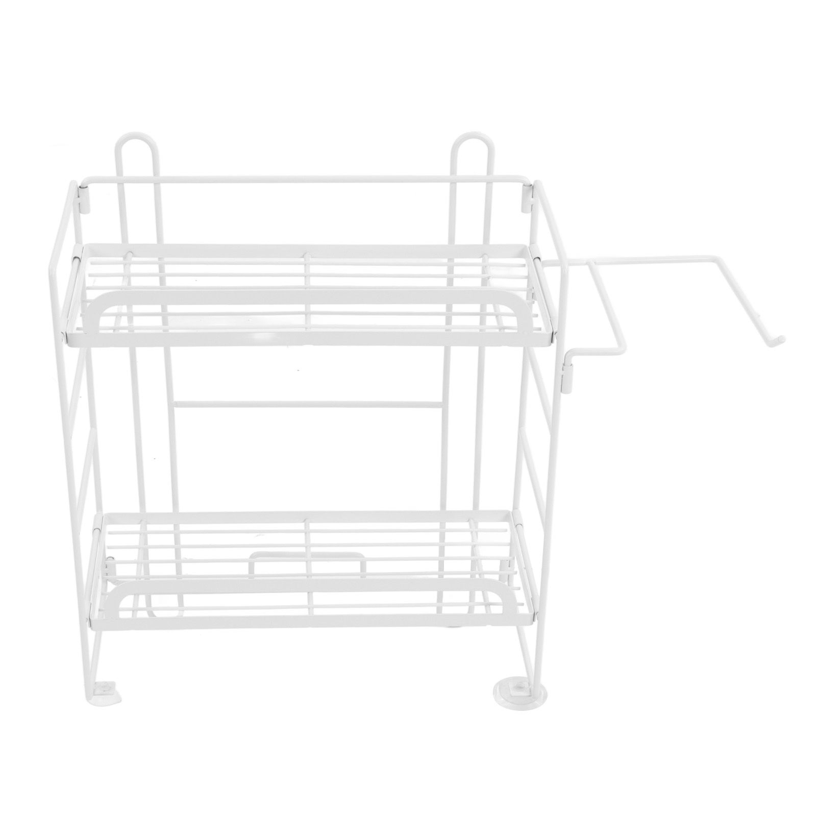 Toilet Storage Shelves Iron Wall Mounted 2 Layers Foldable Grid Home view 10