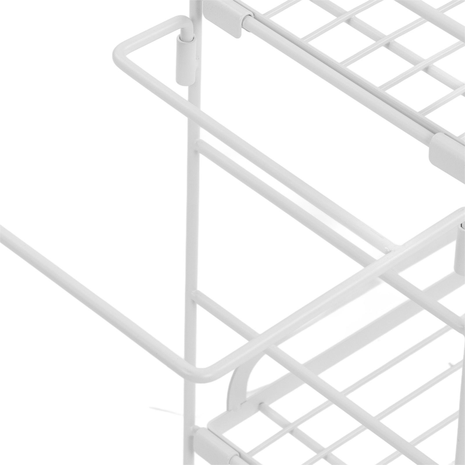 Toilet Storage Shelves Iron Wall Mounted 2 Layers Foldable Grid Home view 15