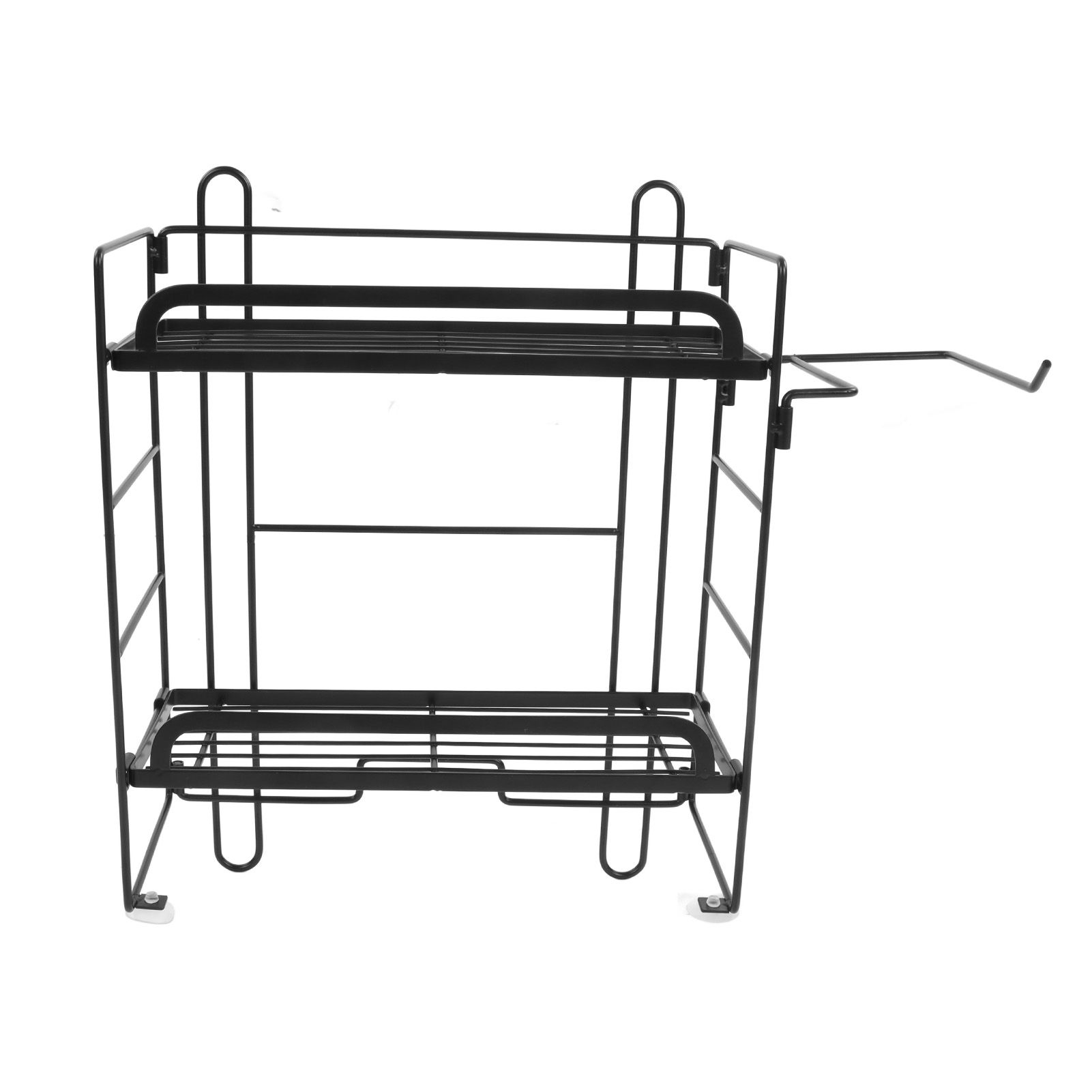 Toilet Storage Shelves Iron Wall Mounted 2 Layers Foldable Grid Home view 2