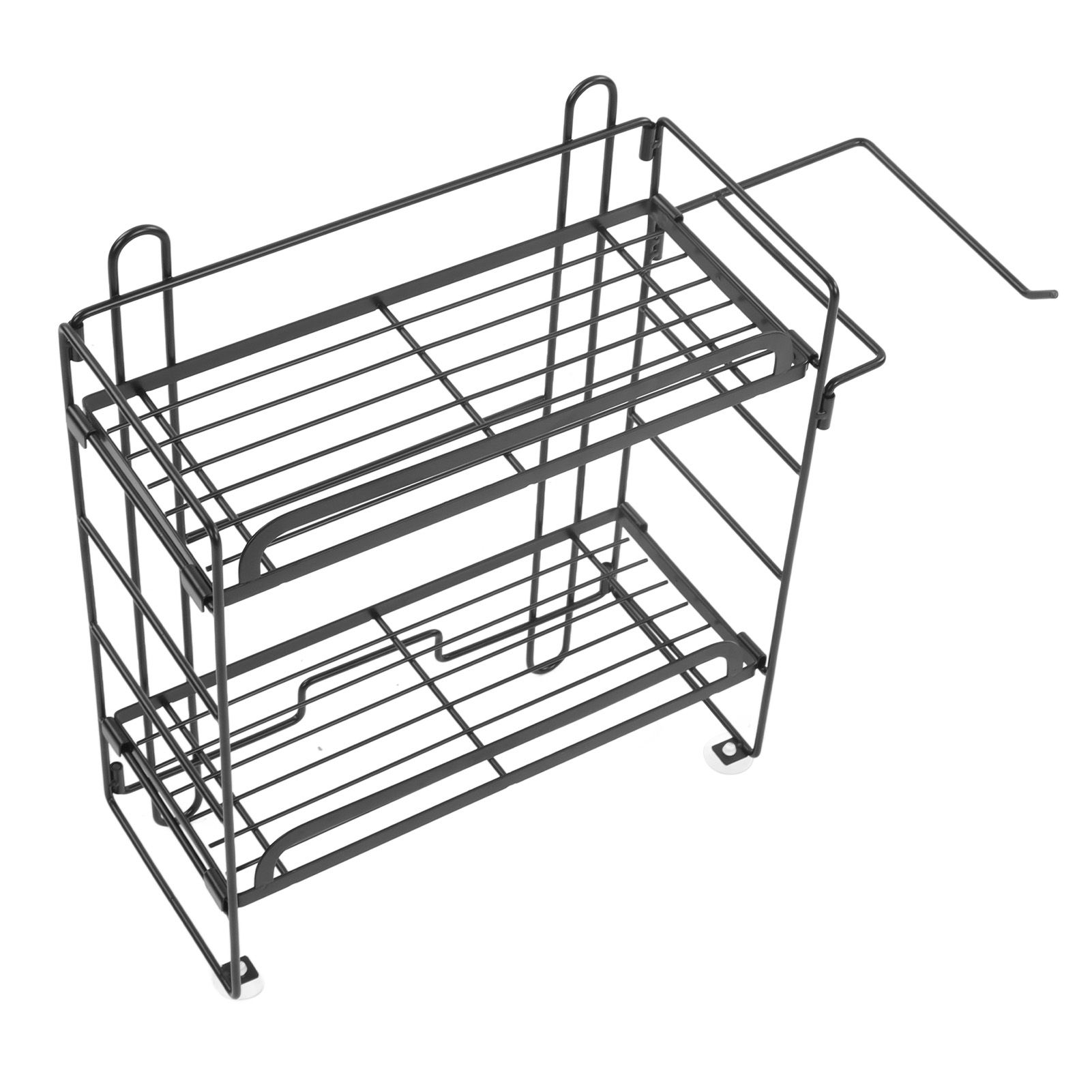 Toilet Storage Shelves Iron Wall Mounted 2 Layers Foldable Grid Home view 3