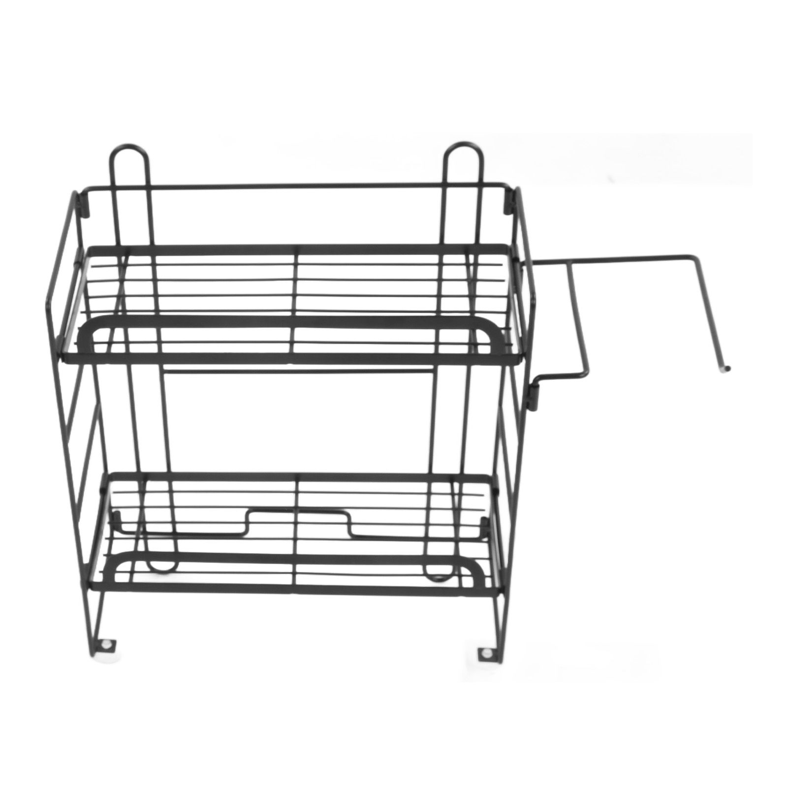 Toilet Storage Shelves Iron Wall Mounted 2 Layers Foldable Grid Home view 4