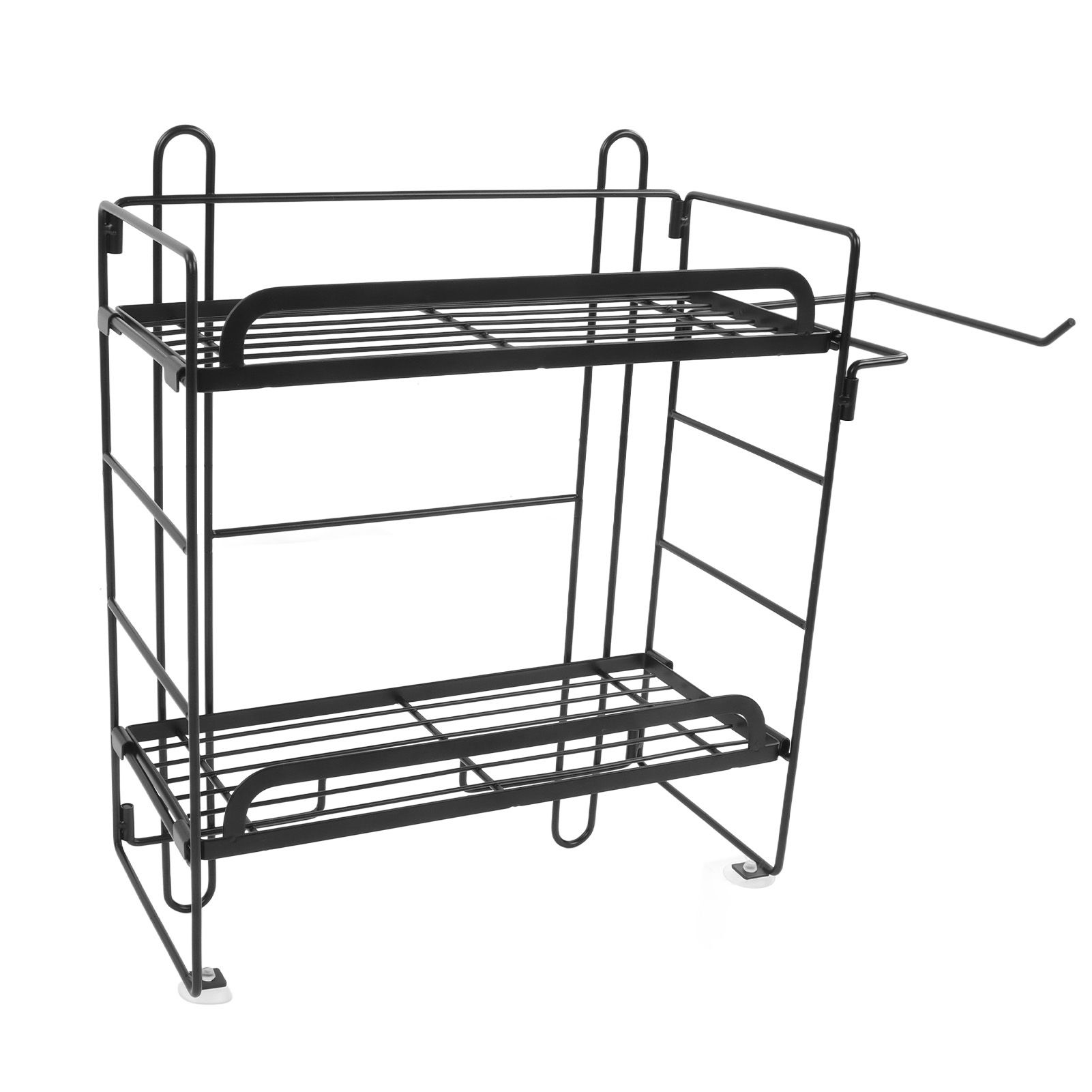 Toilet Storage Shelves Iron Wall Mounted 2 Layers Foldable Grid Home view 6