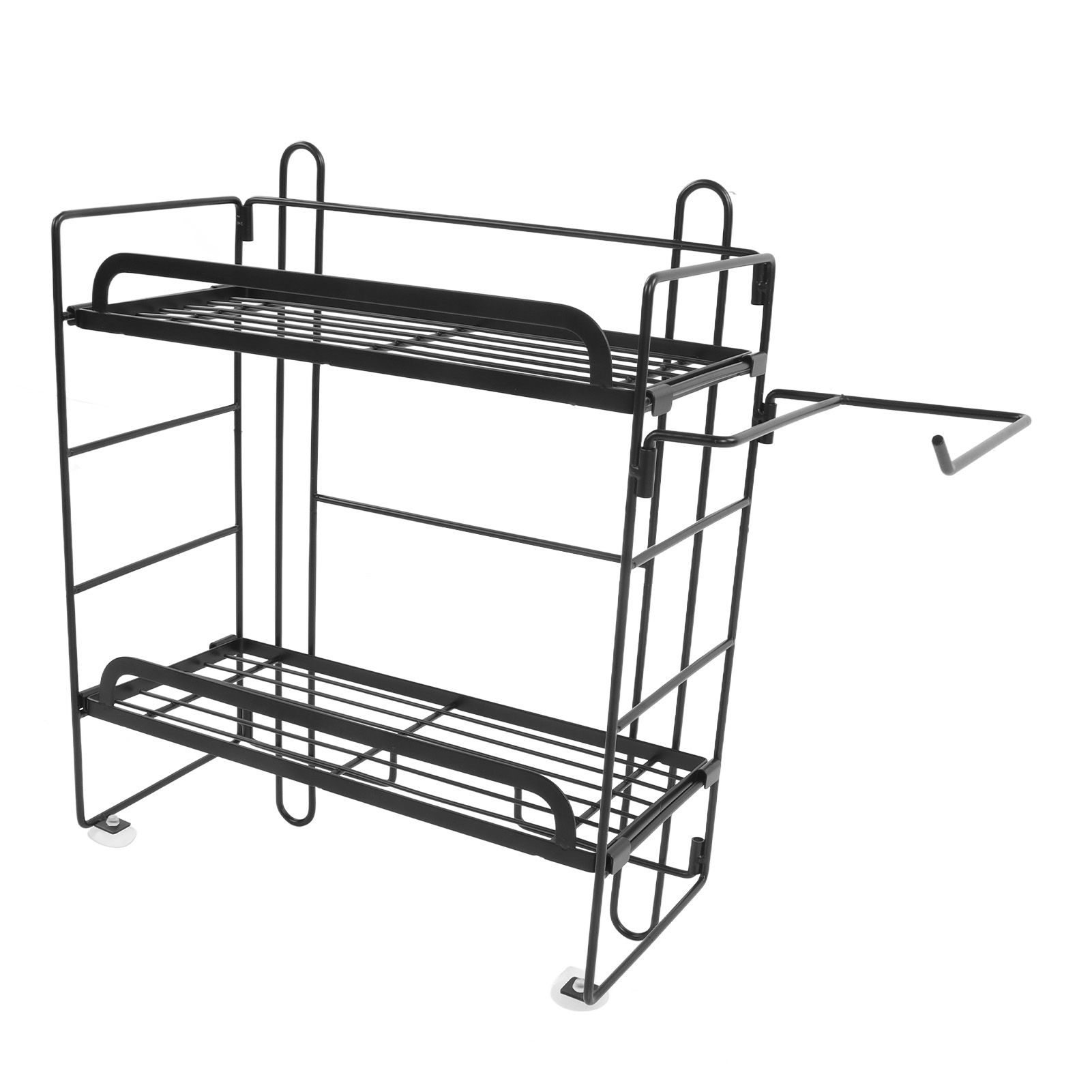 Toilet Storage Shelves Iron Wall Mounted 2 Layers Foldable Grid Home view 7