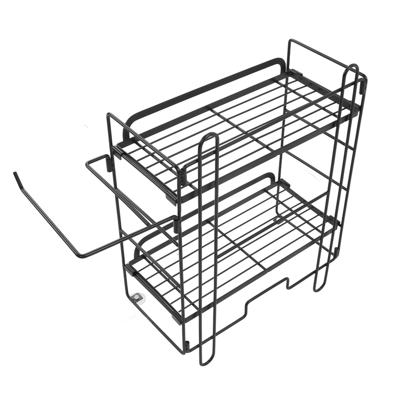 Toilet Storage Shelves Iron Wall Mounted 2 Layers Foldable Grid Home view 9