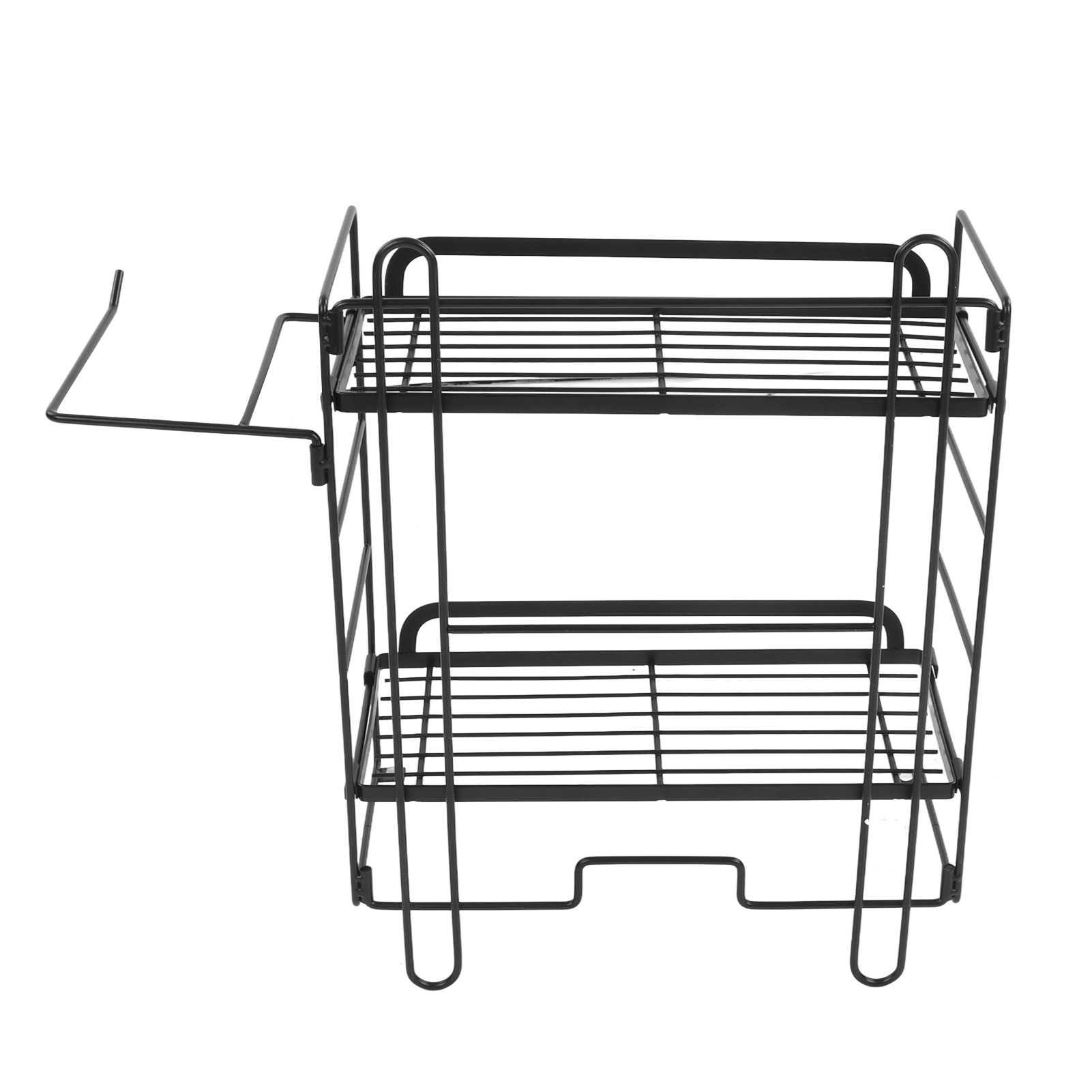 Toilet Storage Shelves Iron Wall Mounted 2 Layers Foldable Grid Home view 10