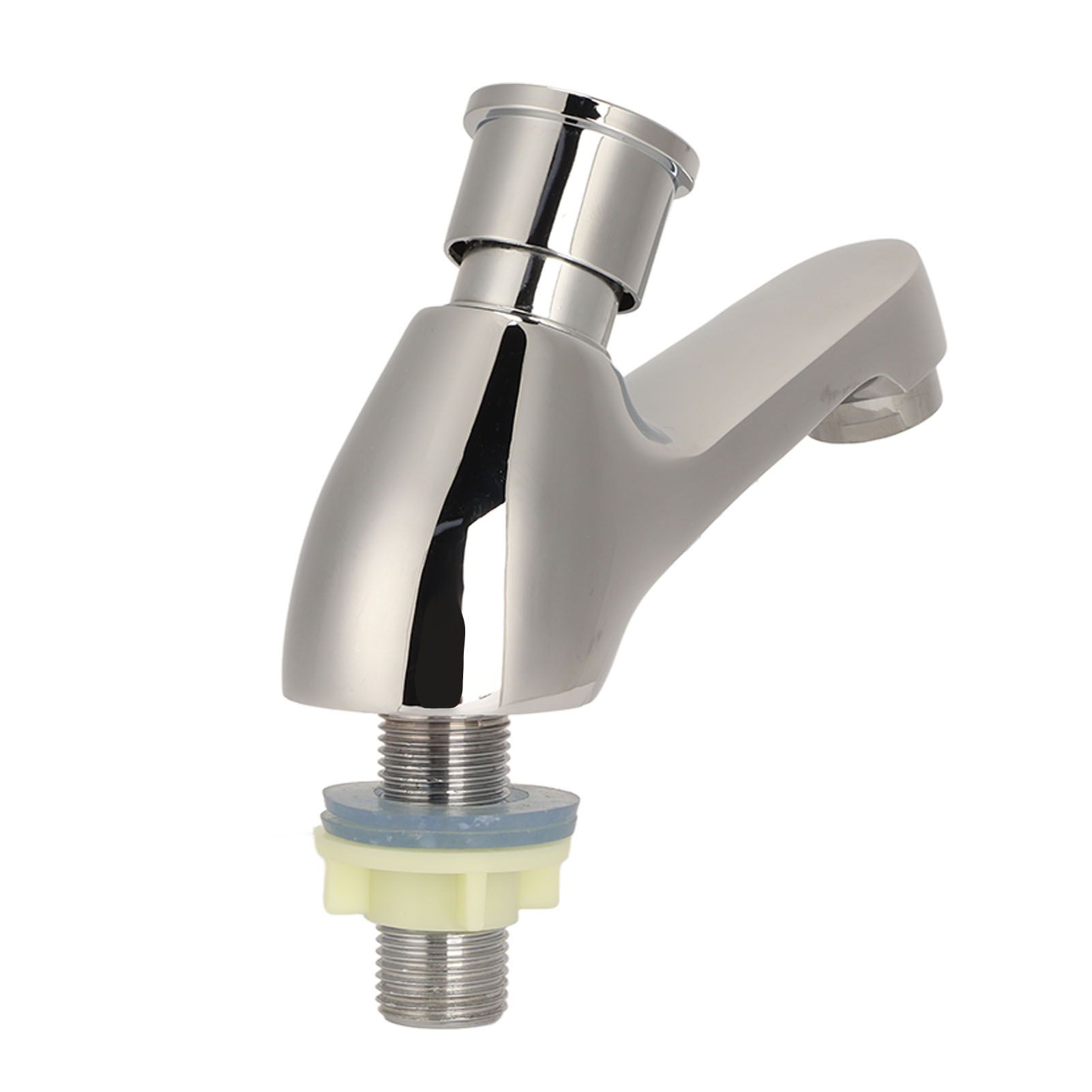 Time Delay Silver Faucet Single Tube Cold Water Basin Taps G1/2 Thread for view 2