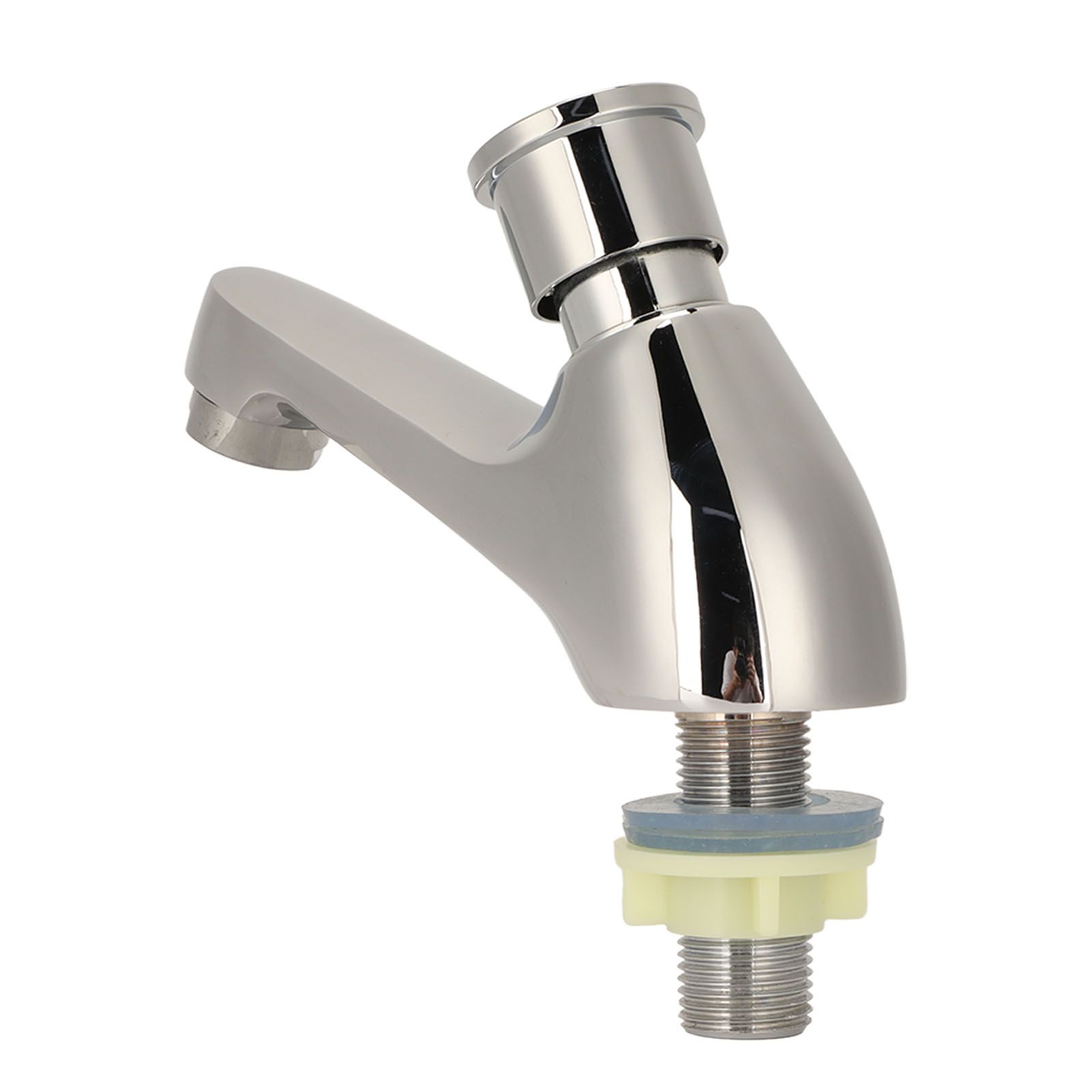 Time Delay Silver Faucet Single Tube Cold Water Basin Taps G1/2 Thread for view 4