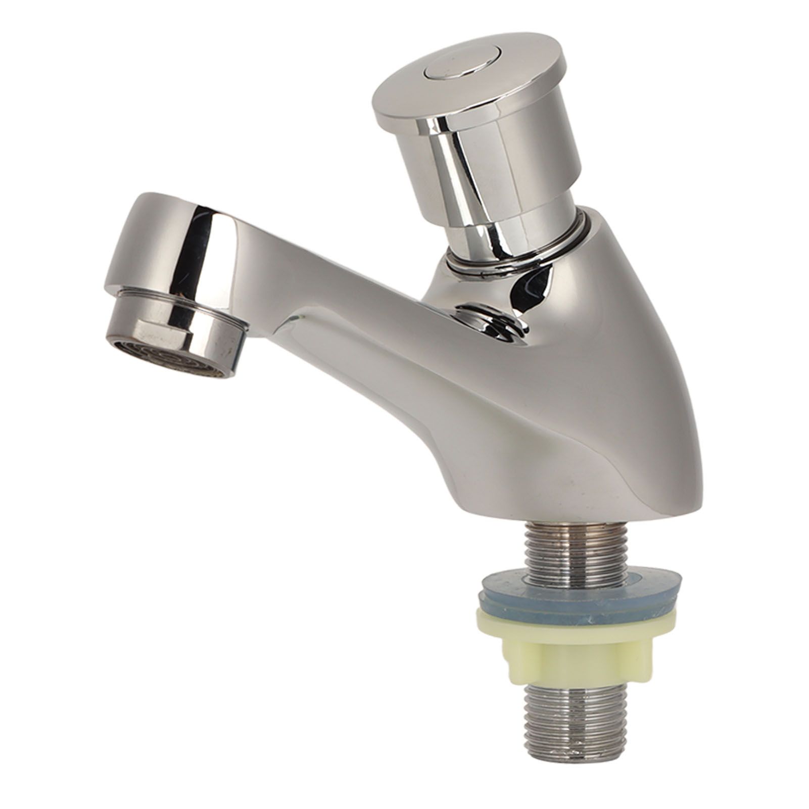 Time Delay Silver Faucet Single Tube Cold Water Basin Taps G1/2 Thread for view 6
