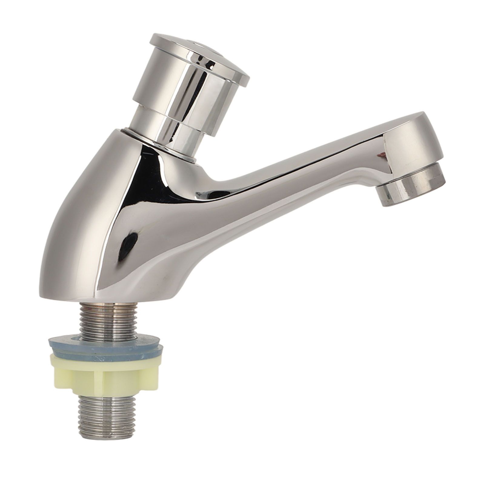 Time Delay Silver Faucet Single Tube Cold Water Basin Taps G1/2 Thread for view 7