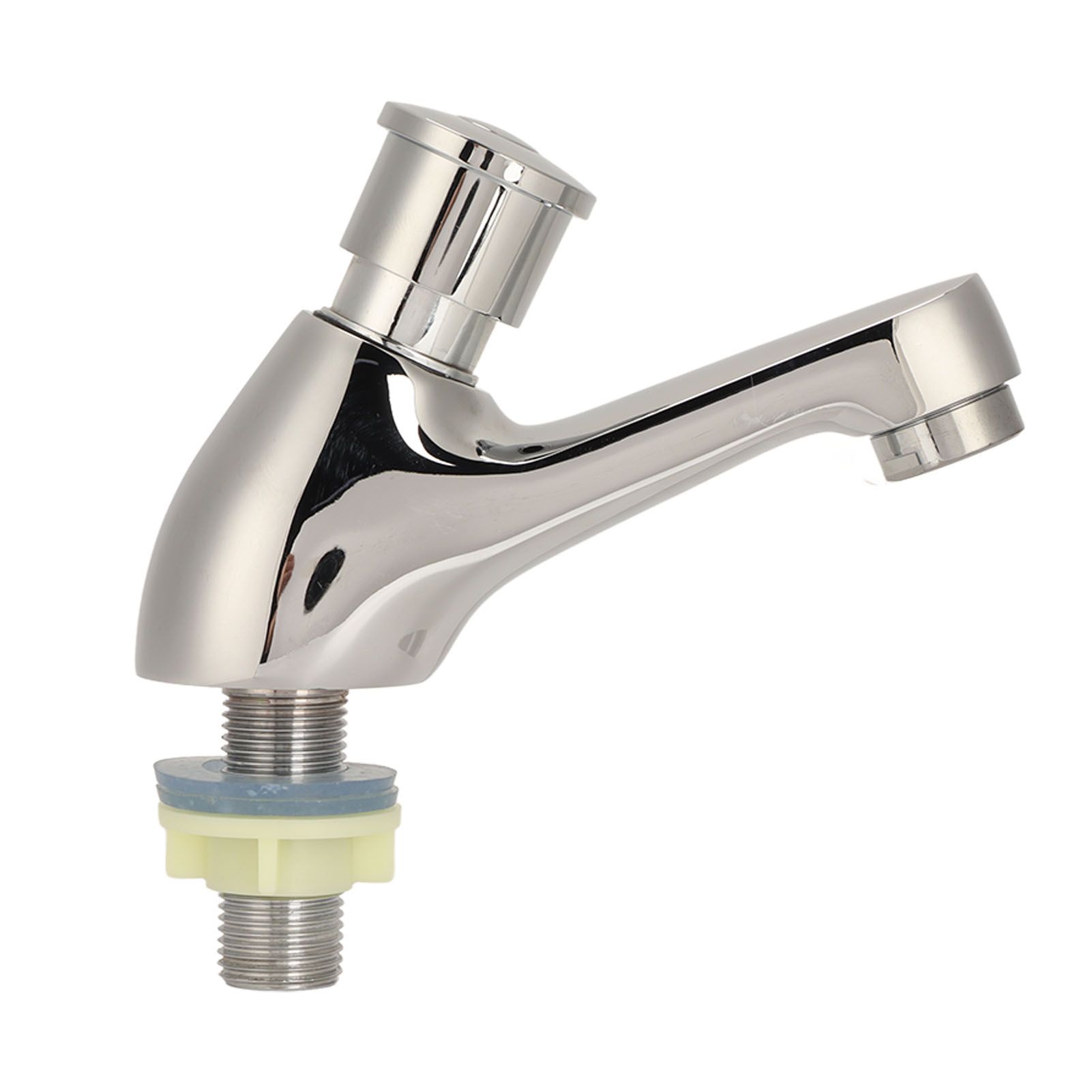 Time Delay Silver Faucet Single Tube Cold Water Basin Taps G1/2 Thread for view 8
