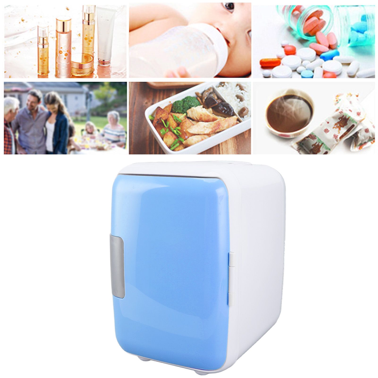 Car Fridge 4 Liters Durable ABS Cosmetic Storage Detachable Partition Portable view 11